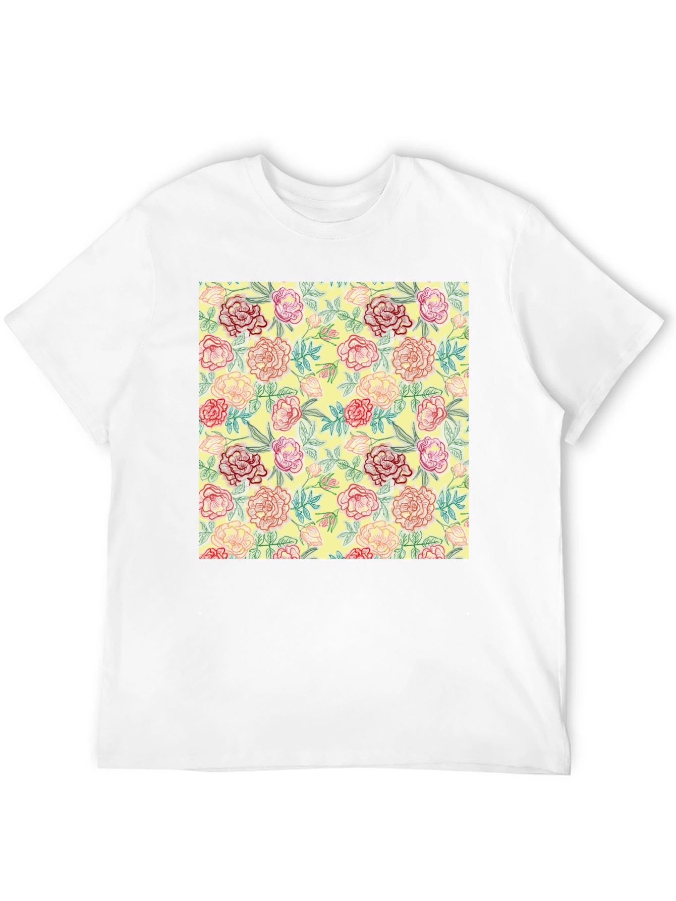 Floral Print Crew Neck T-Shirt