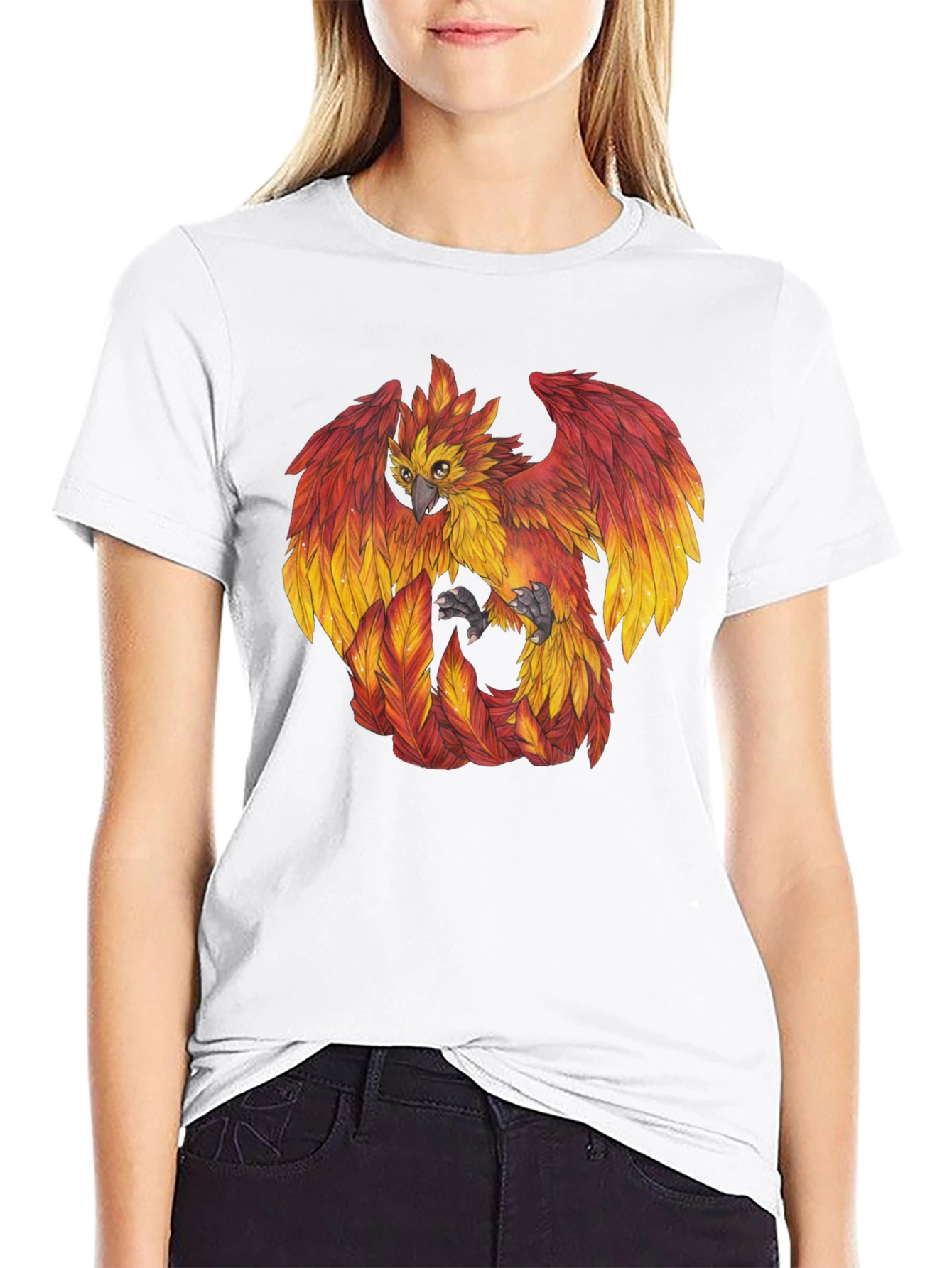 Phoenix Graphic Tee - Black Casual Shirt