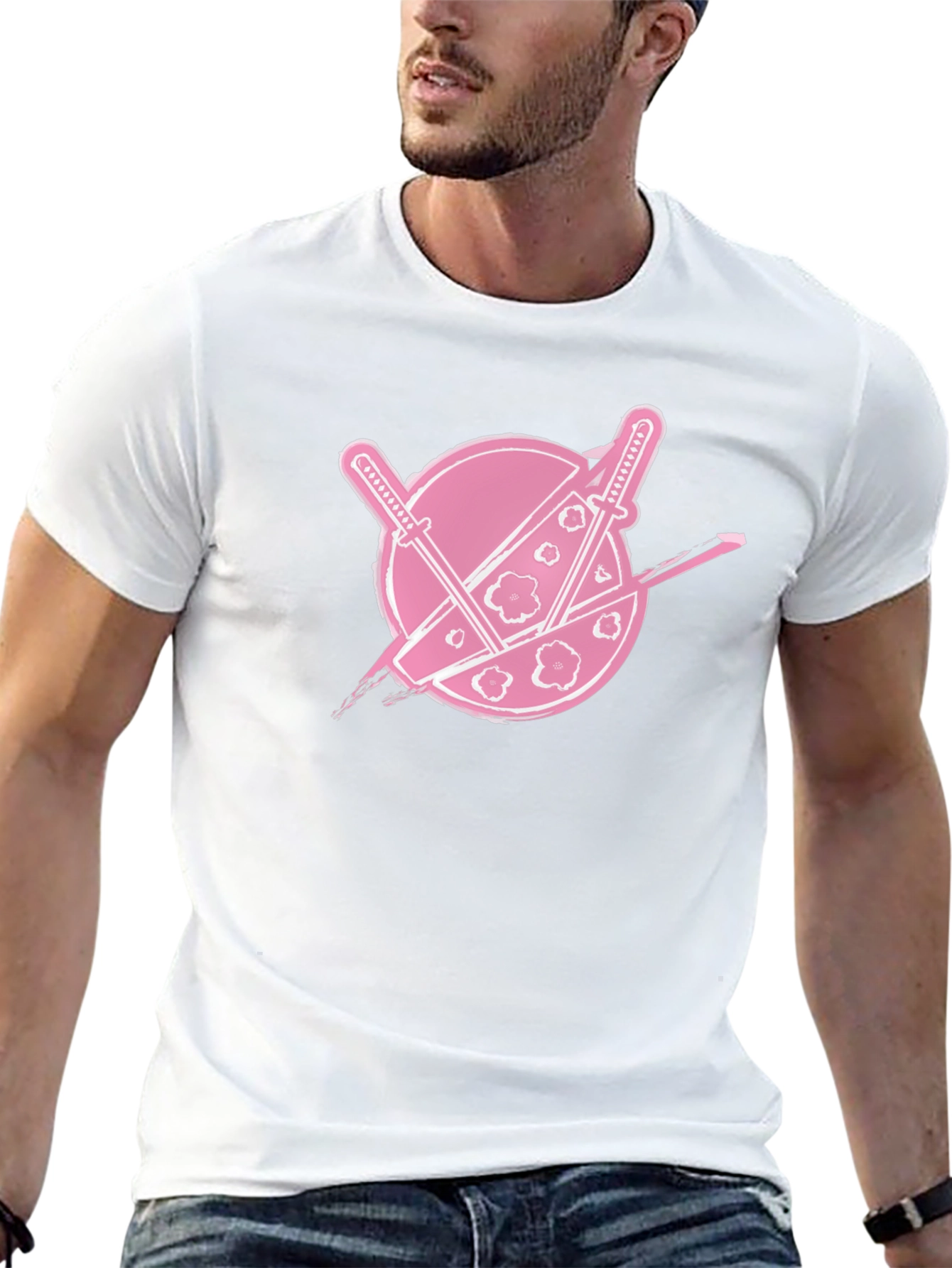 Samurai Pink Logo Black T-Shirt
