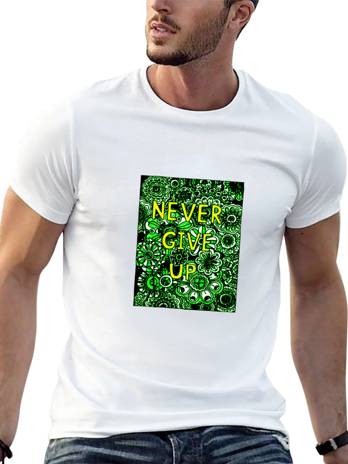 Never Give Up Black T-Shirt