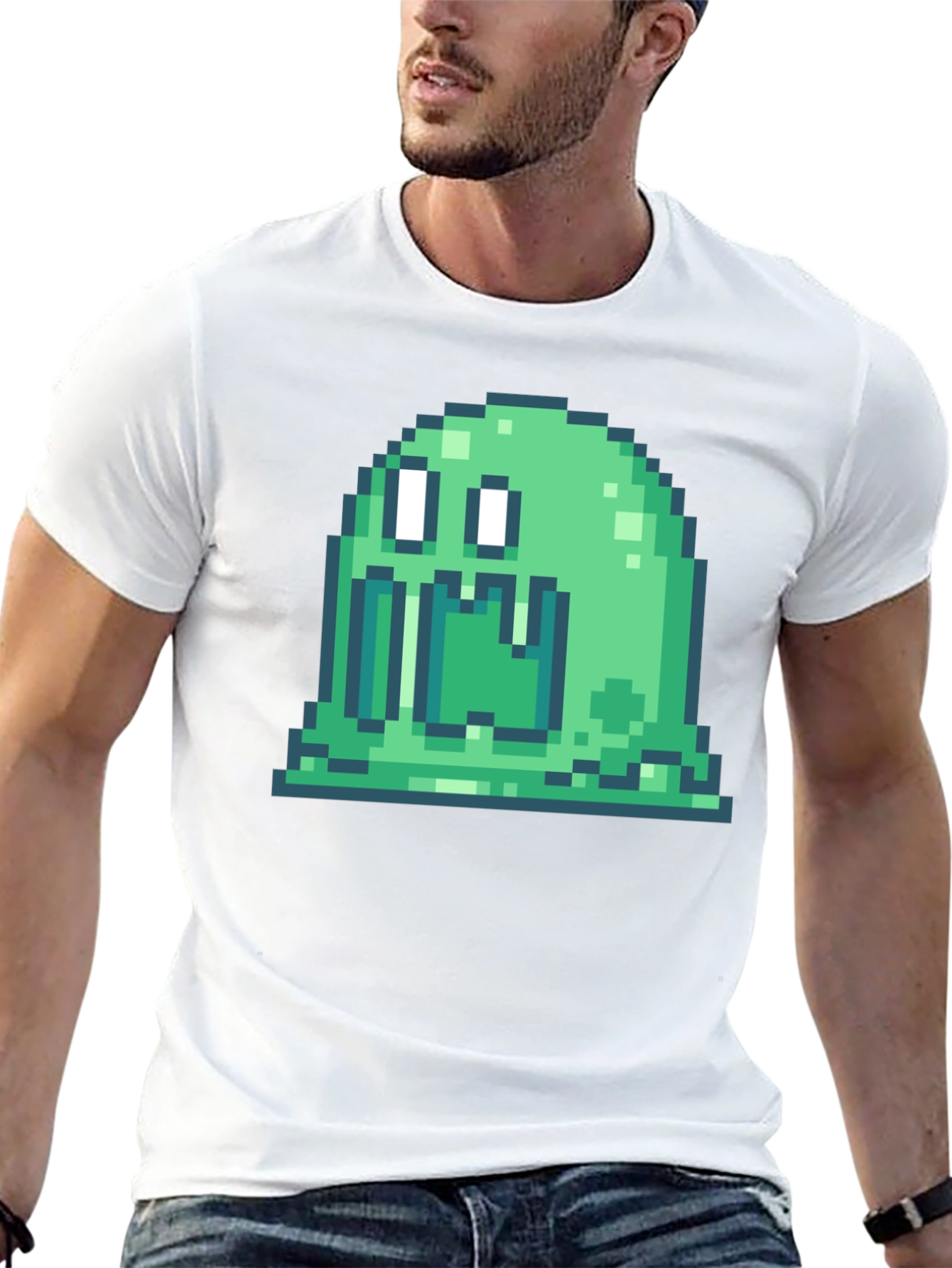 Pixel Slime Monster T-Shirt - Retro Gaming Style
