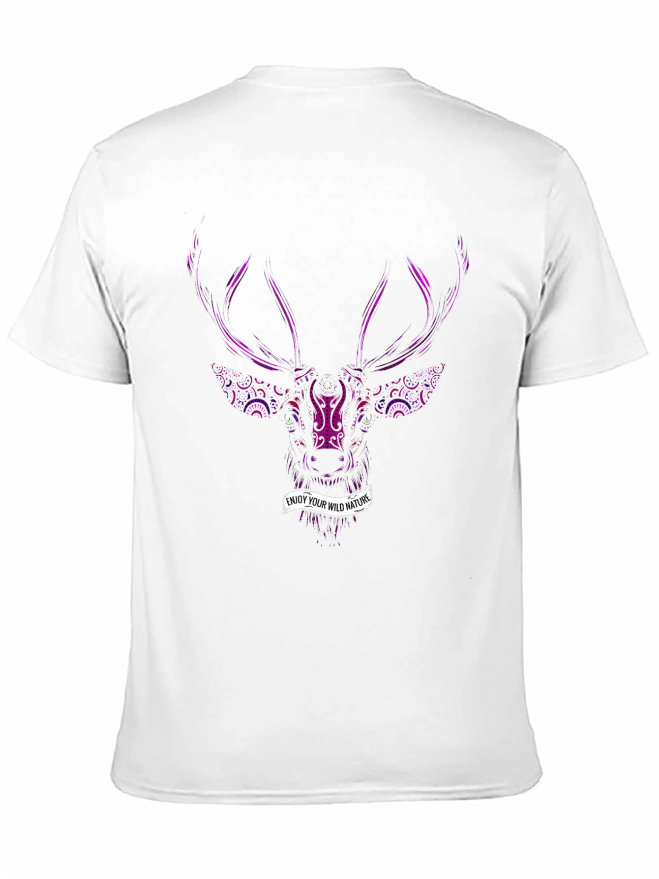 Nature Lover Black T-Shirt with Deer Print