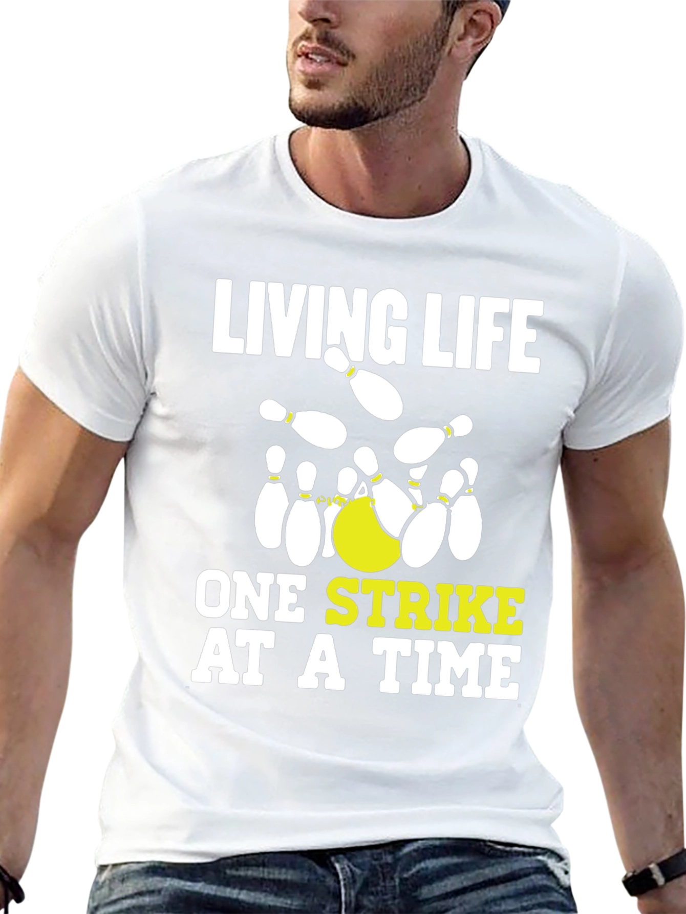 Living Life One Strike at a Time Bowling T-Shirt