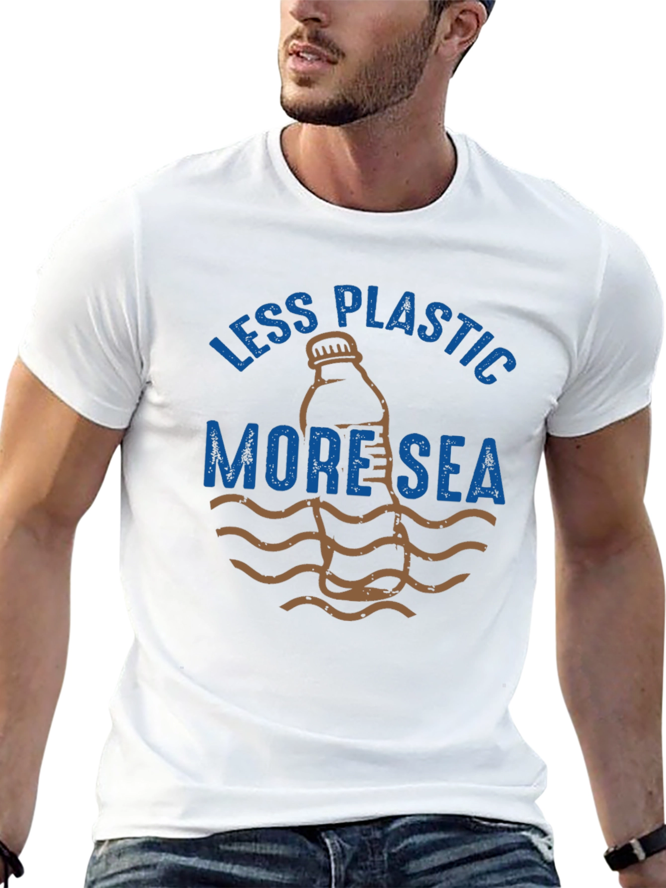 Eco-Friendly Less Plastic More Sea Graphic T-Shirt