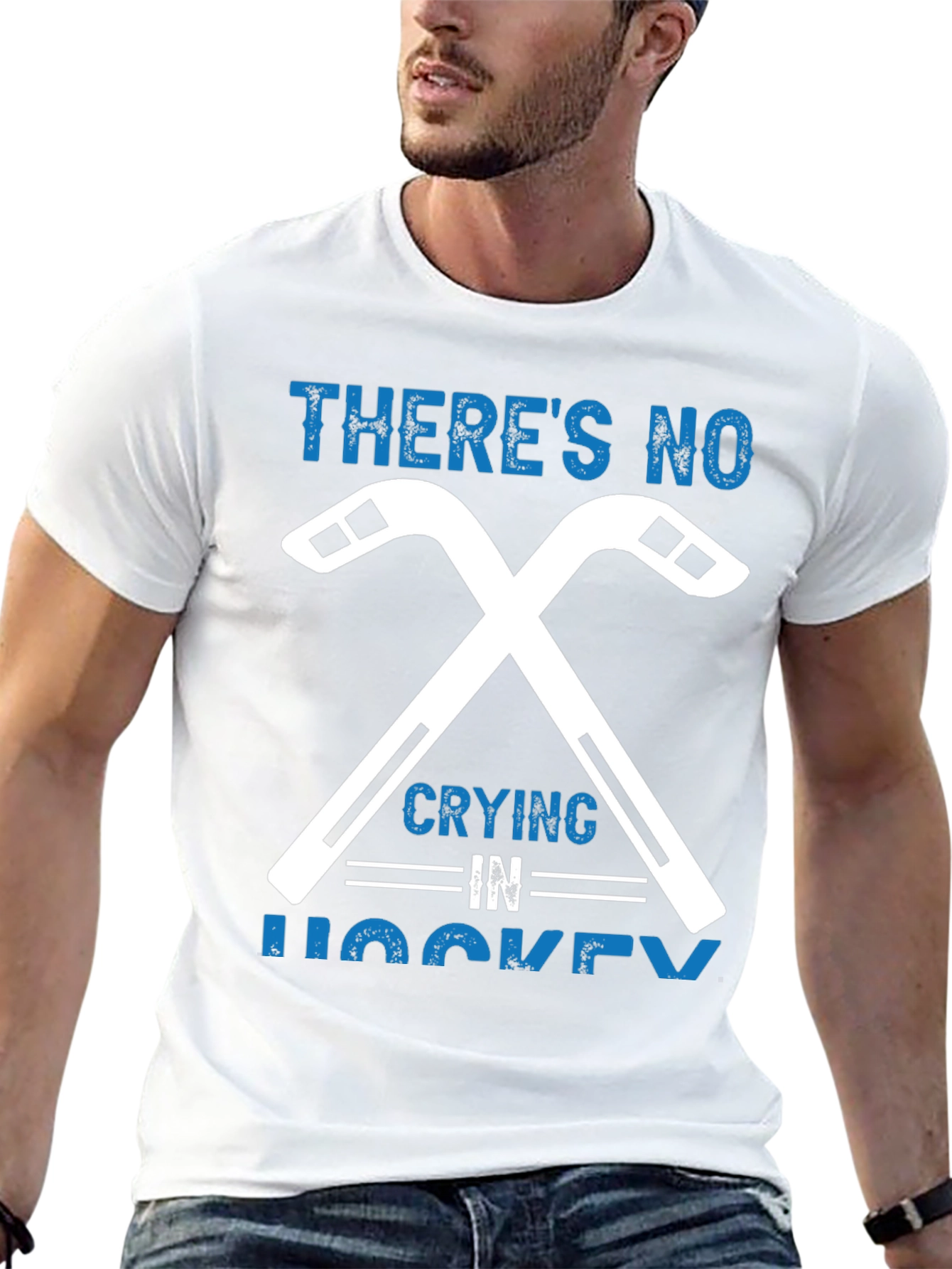 Theres No Crying in Hockey Graphic T-Shirt