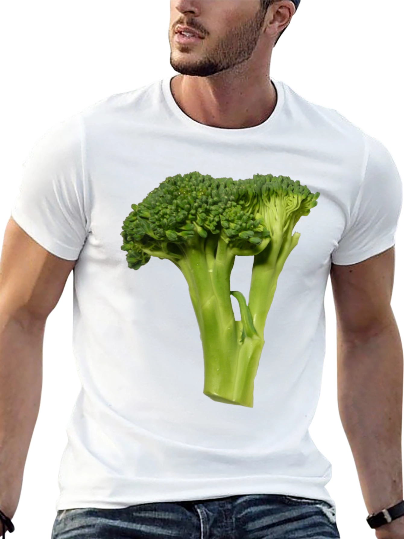 Broccoli Graphic Tee - Black Cotton T-Shirt