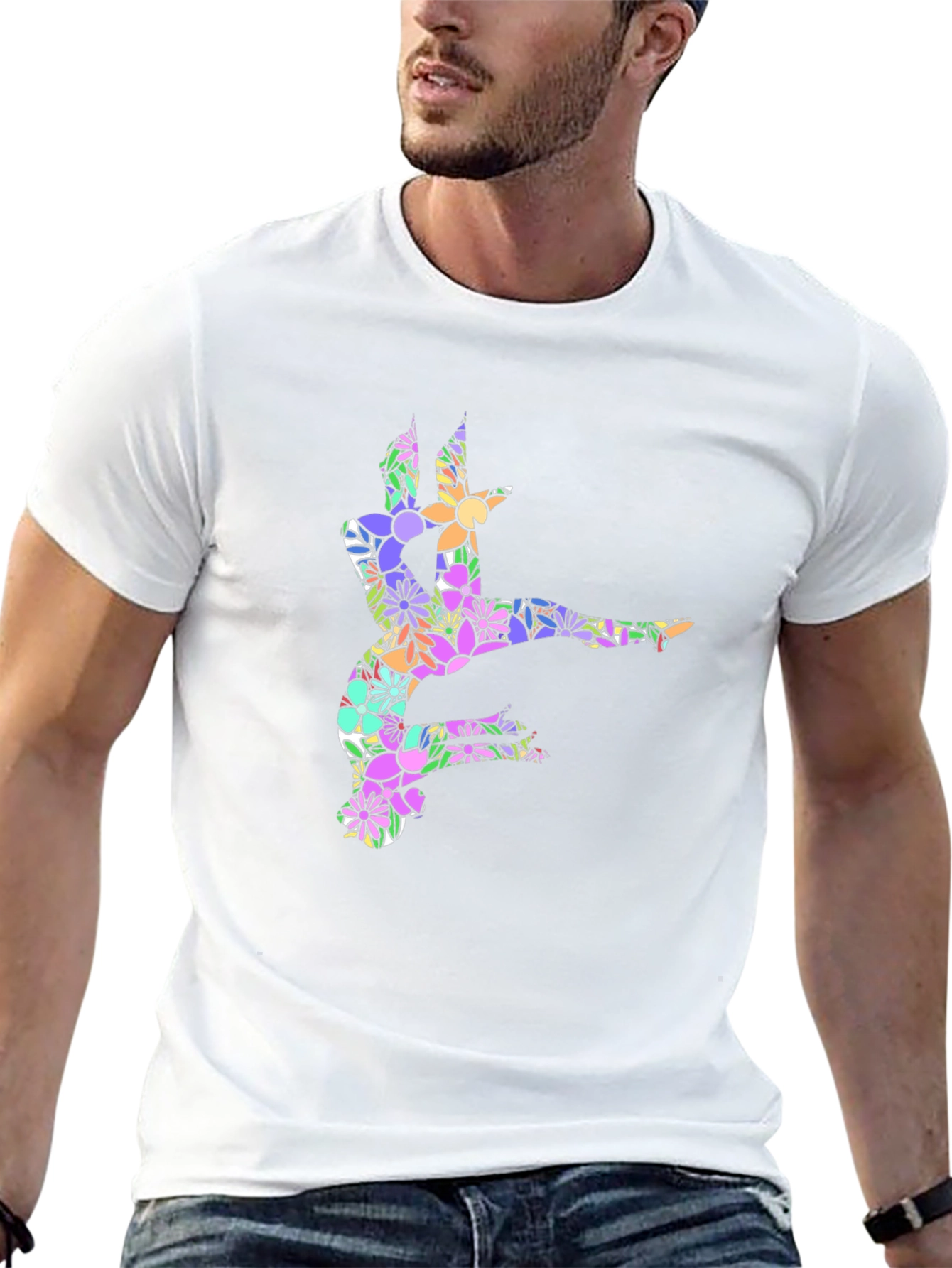 Floral Dancer Graphic Black T-Shirt