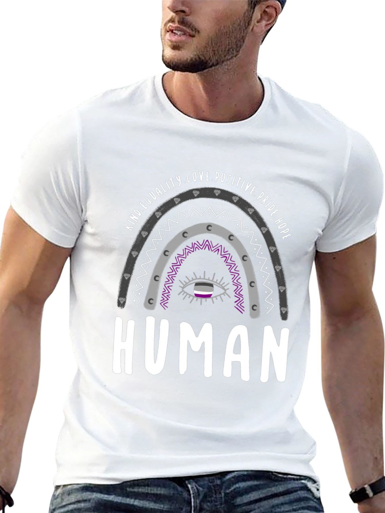 Asexual Pride Rainbow Human T-Shirt