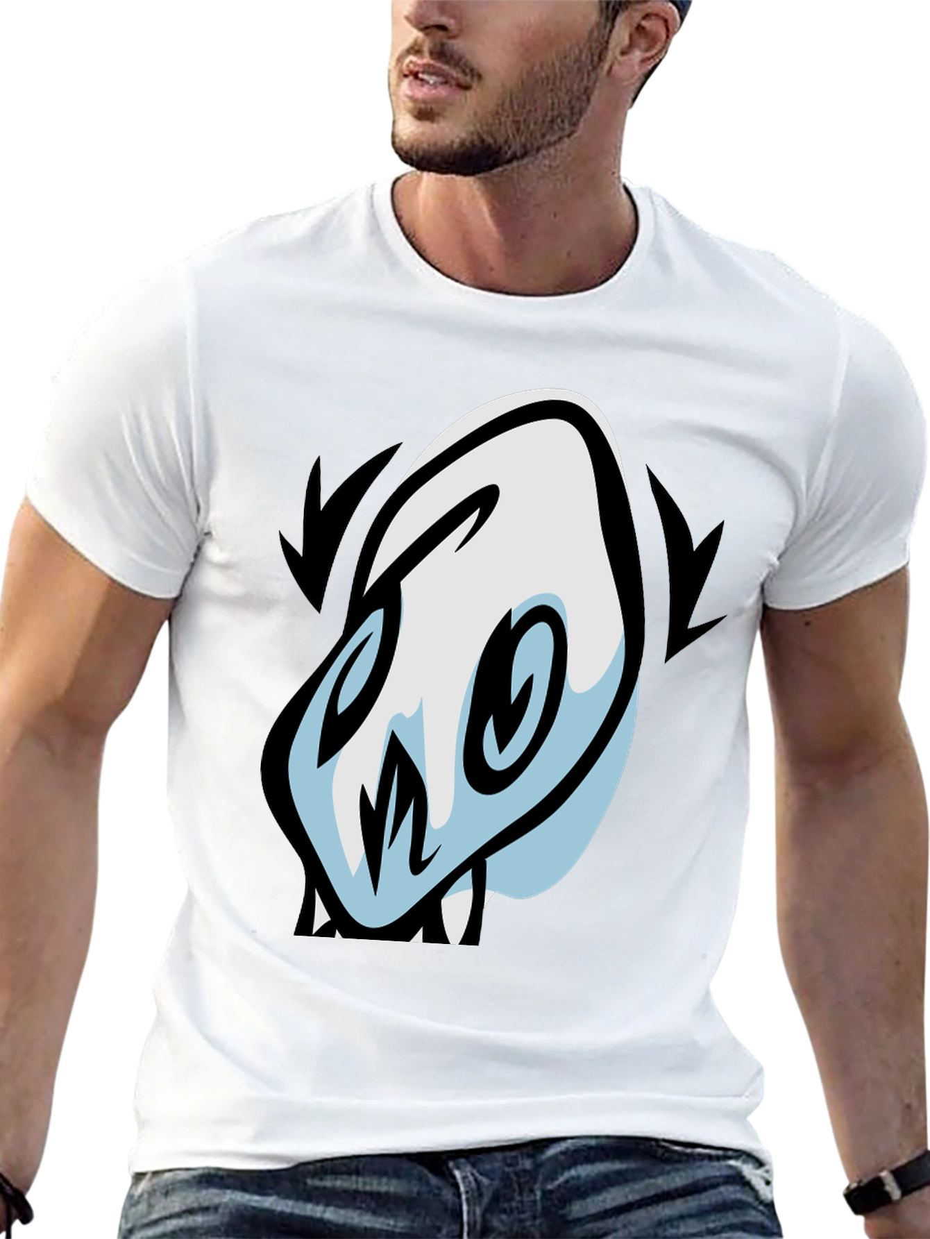 Skull Cartoon Graphic Black T-Shirt