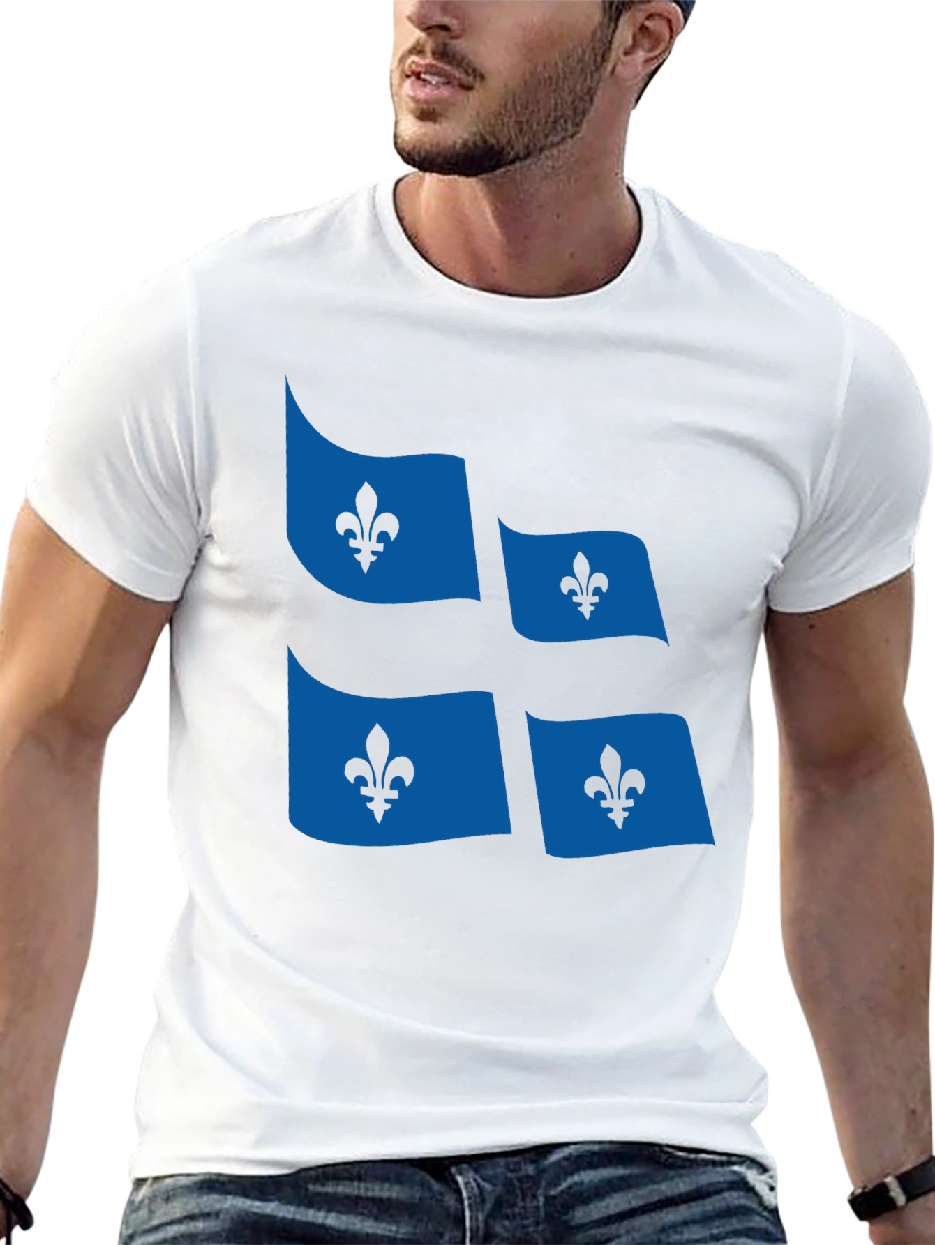 Quebec Flag T-Shirt Fleur-de-lis Graphic Tee
