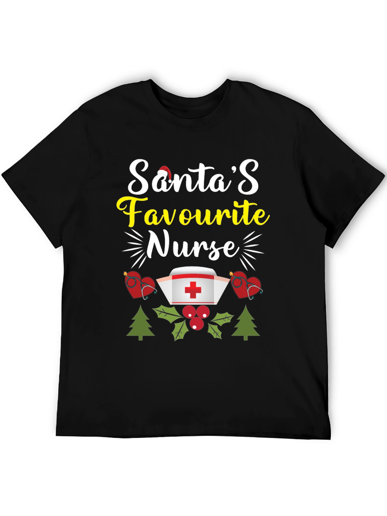 Santas Favorite Nurse Christmas T-Shirt