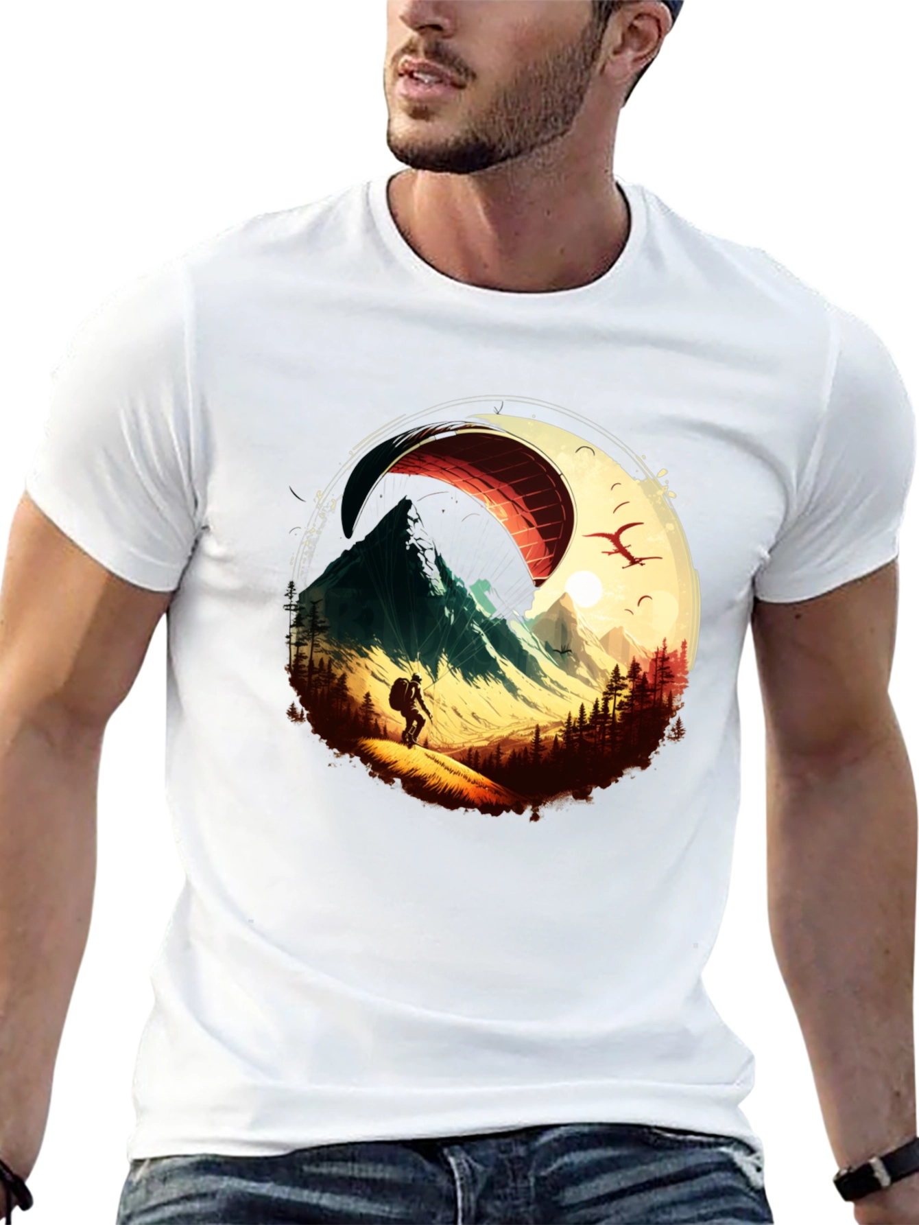 Mountain Paragliding Graphic Tee