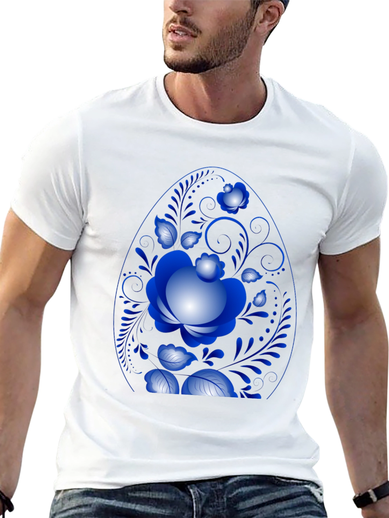 Floral Egg Graphic Black Tee