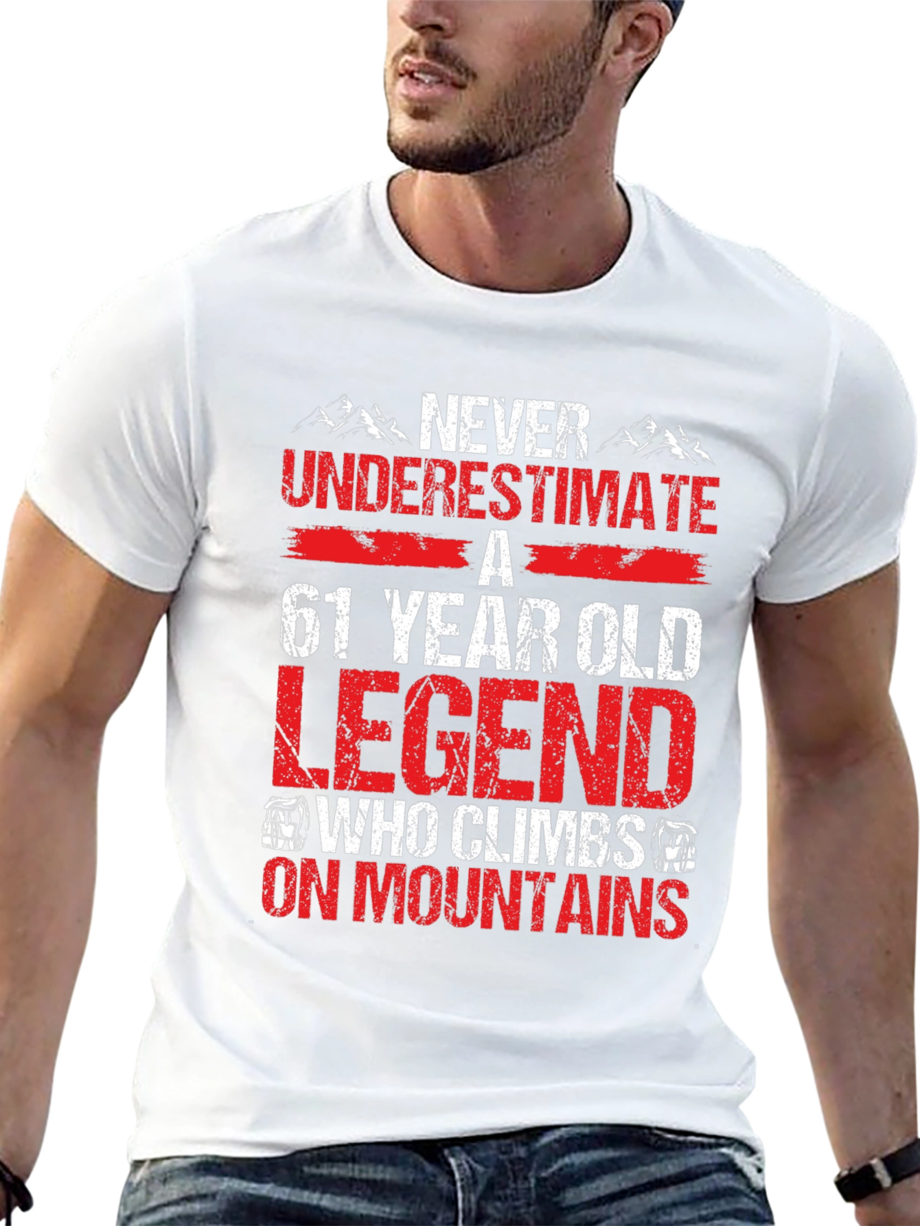 61 Year Old Legend Mountain Climber Graphic T-Shirt