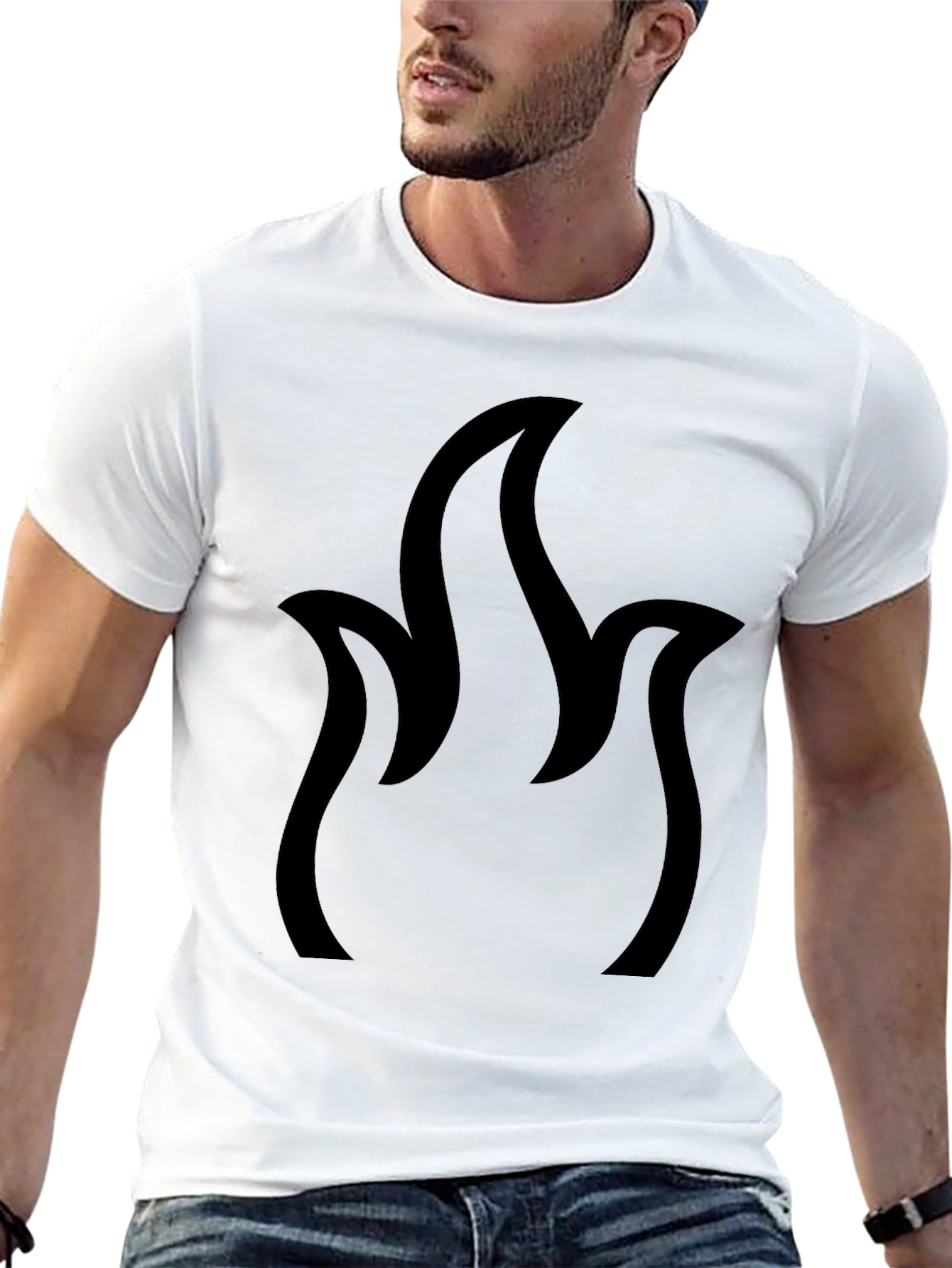 Flame Design Black T-Shirt | Casual Comfort