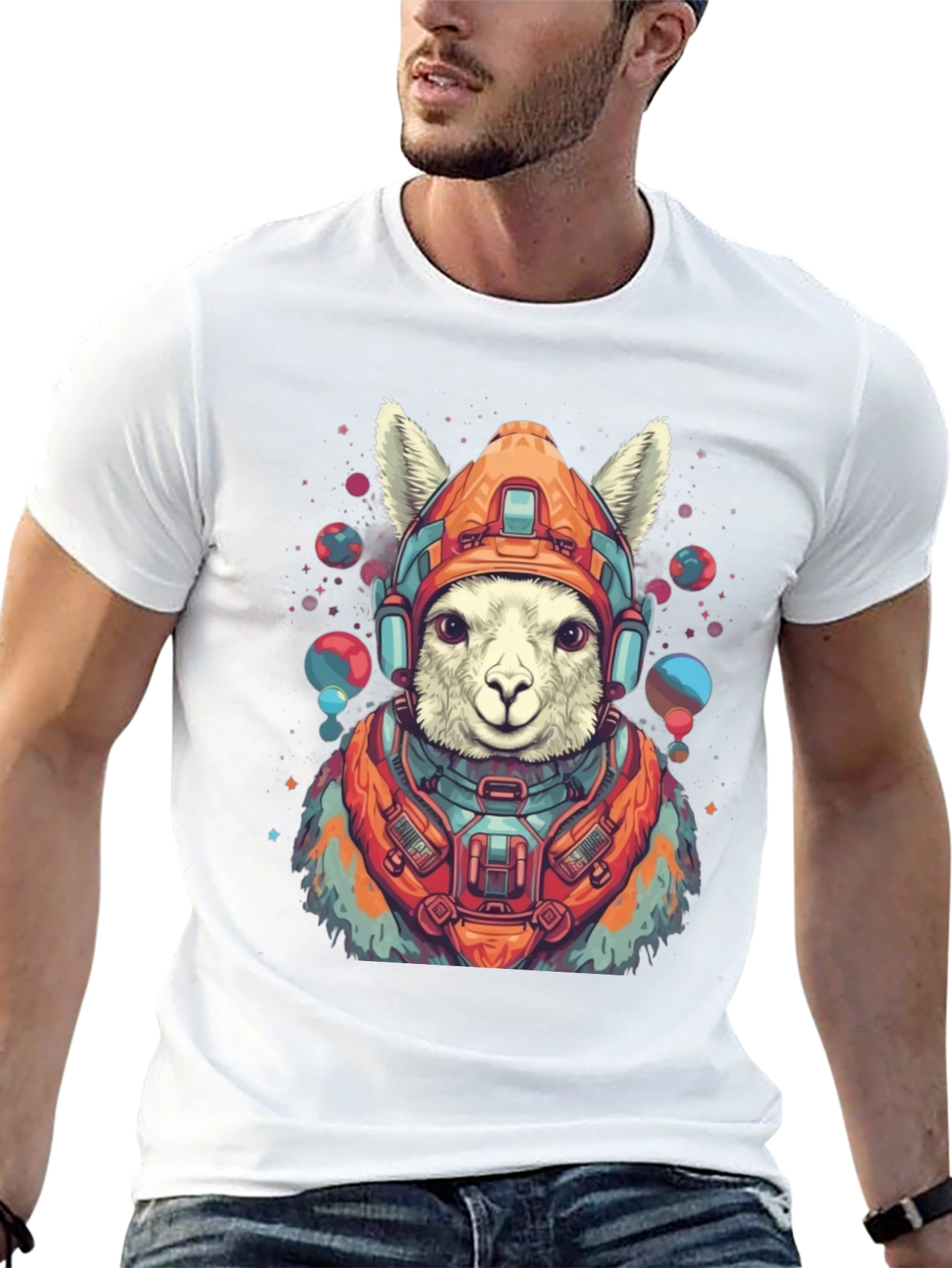 Llama Astronaut Graphic Tee - Soft Cotton Blend
