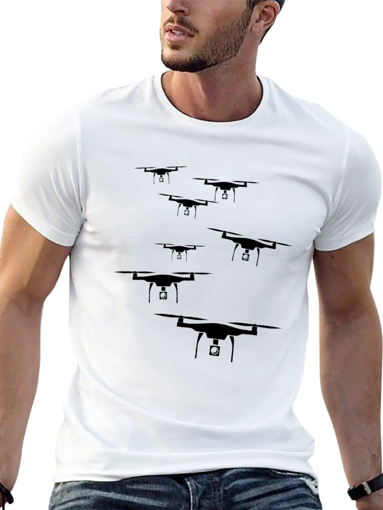 Drone Enthusiast Black T-Shirt - Unique Graphic Tee