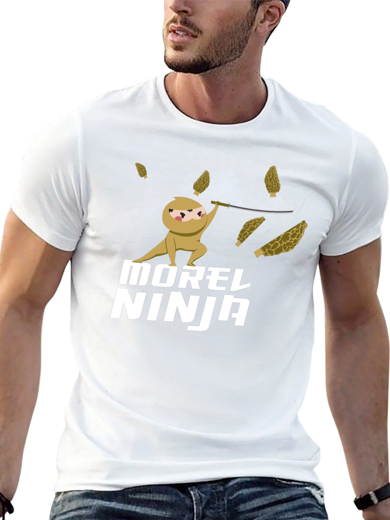 Morel Ninja T-Shirt - Funny Mushroom Hunter Tee