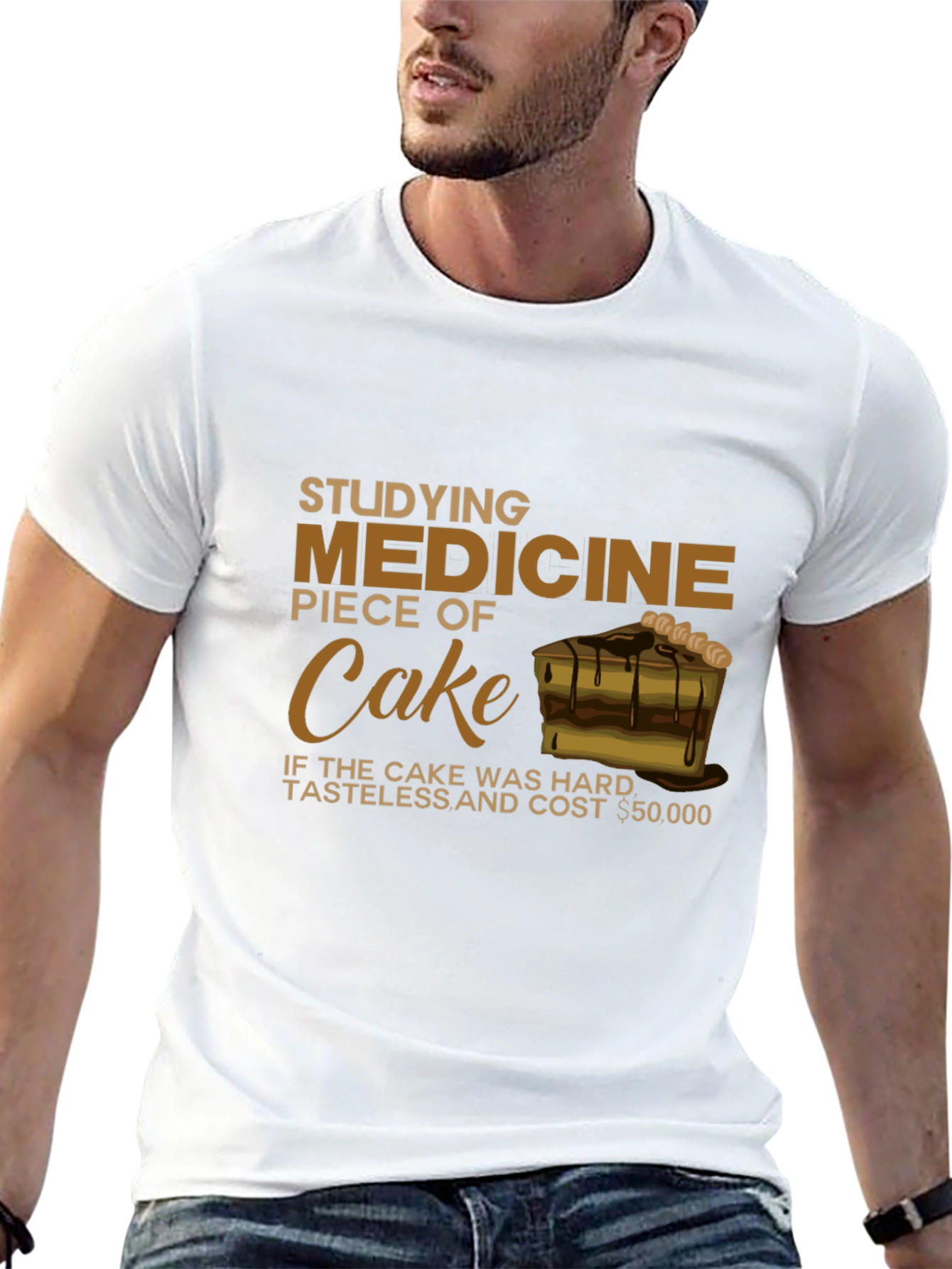 Studying Medicine Piece of Cake Black T-Shirt