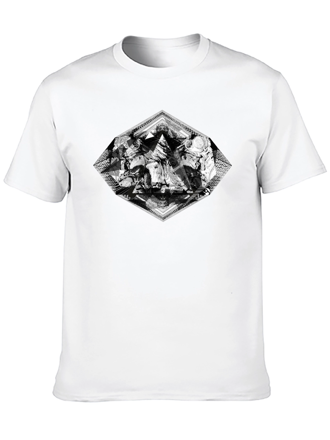 Abstract Diamond Graphic Black T-Shirt