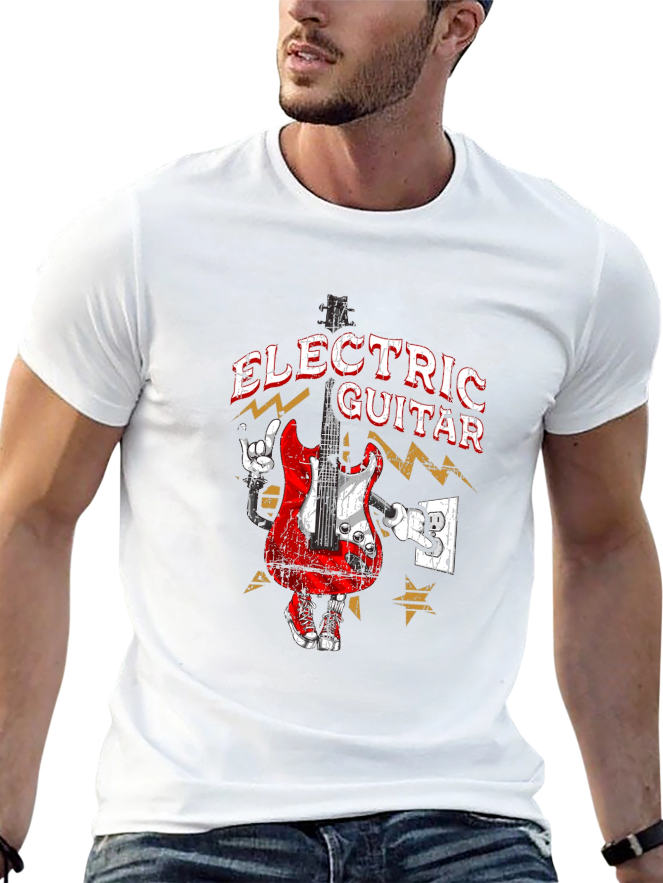 Electric Guitar Graphic T-Shirt - Rock Star Style