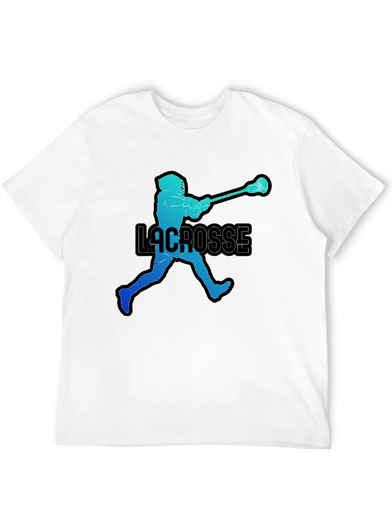 Lacrosse Player Silhouette Graphic T-Shirt