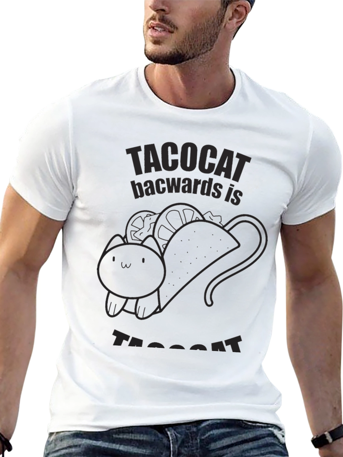Taco Cat Reversible Funny T-Shirt