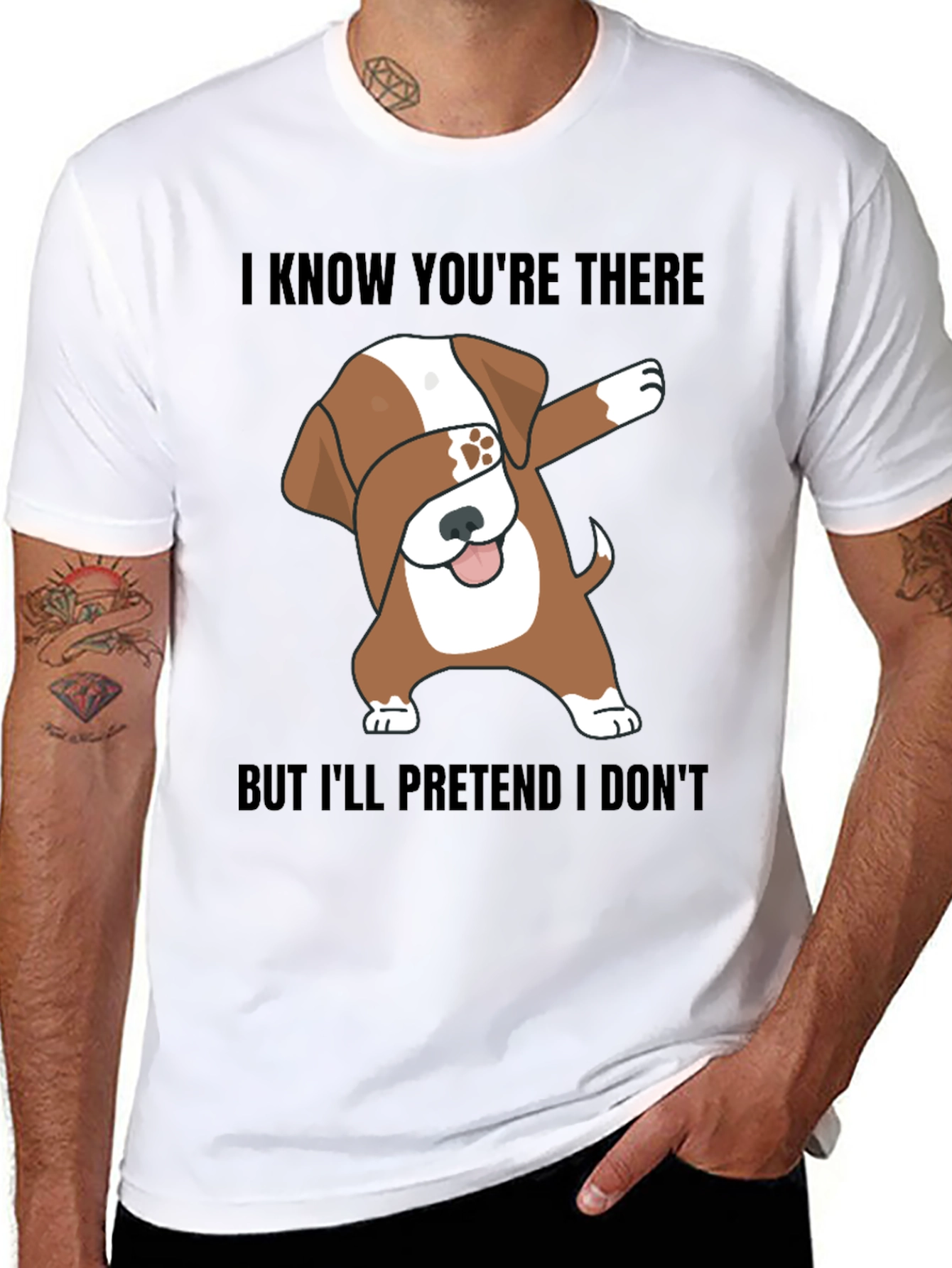 Funny Dog Dabbing Graphic T-Shirt