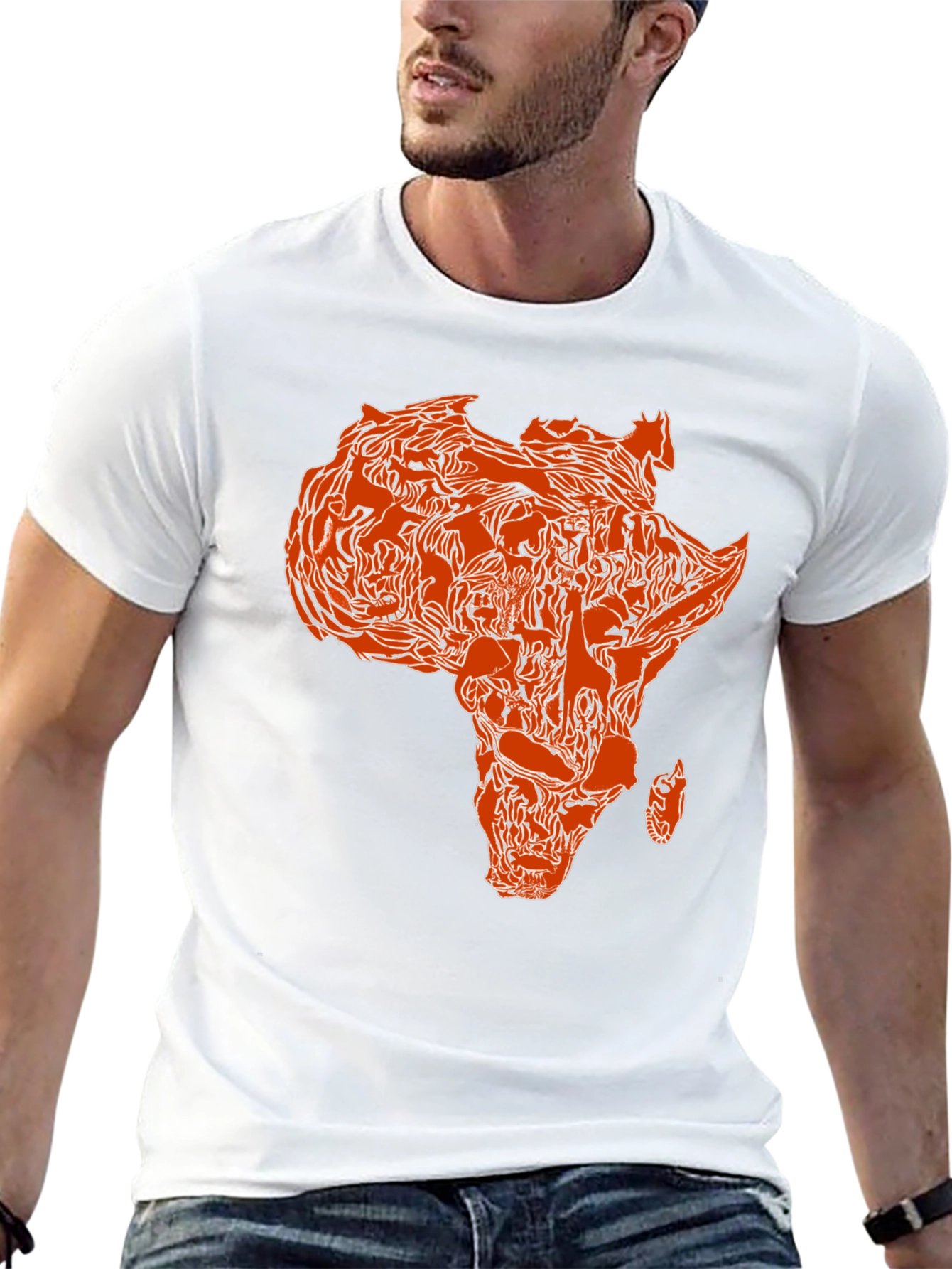 Africa Map Print T-Shirt - Black