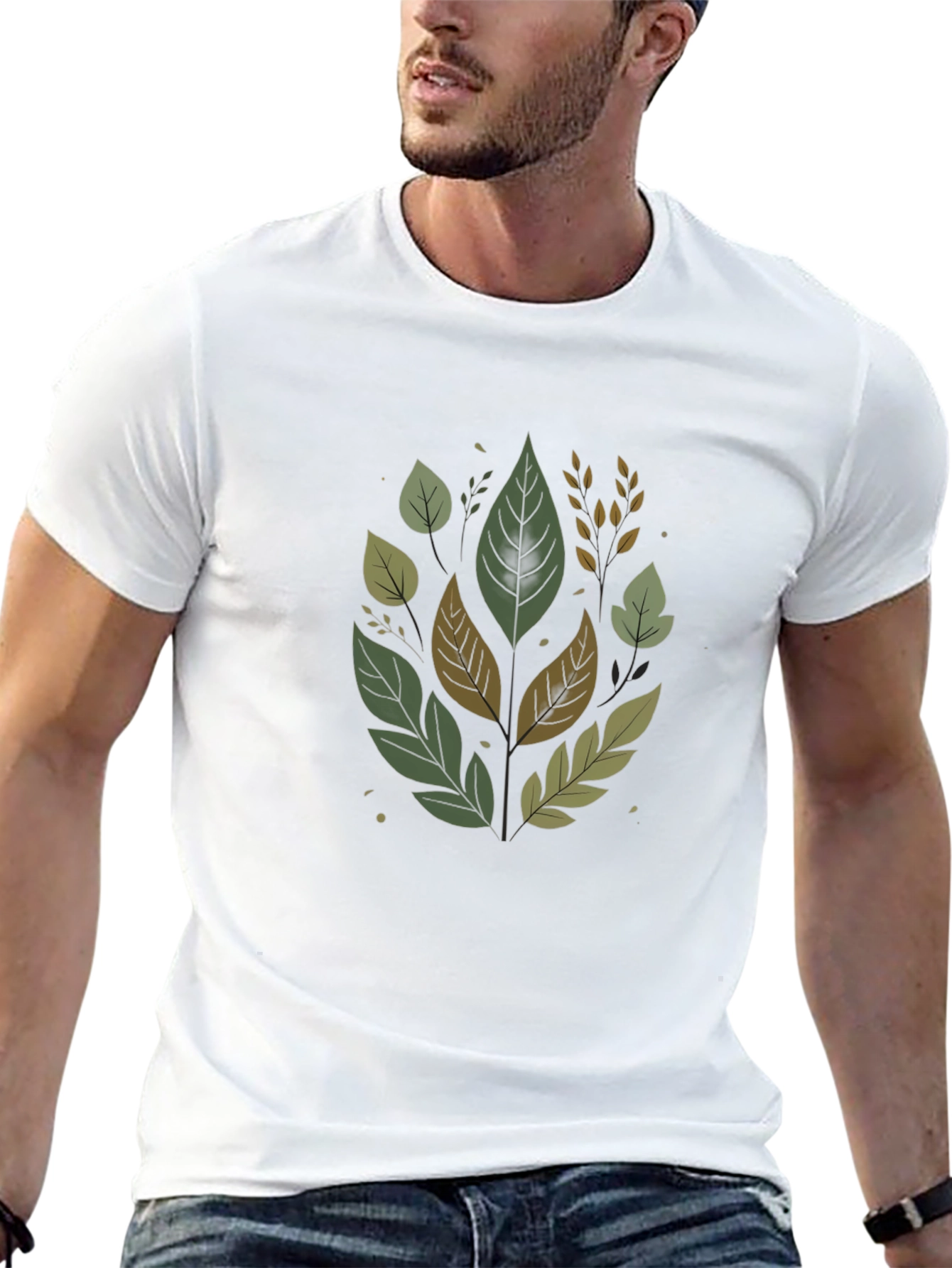 Nature Leaves Black T-Shirt