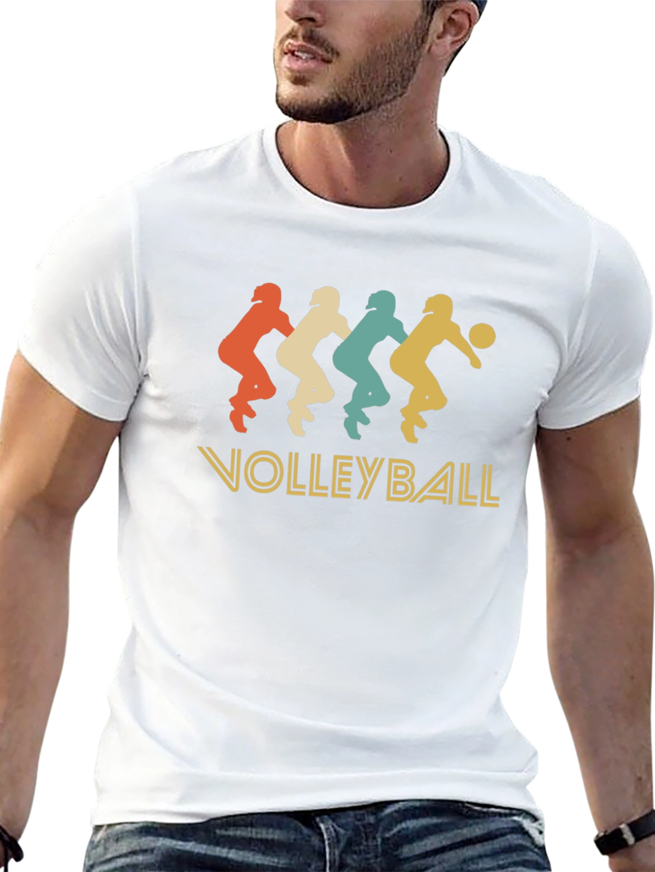 Retro Volleyball Player Graphic T-Shirt