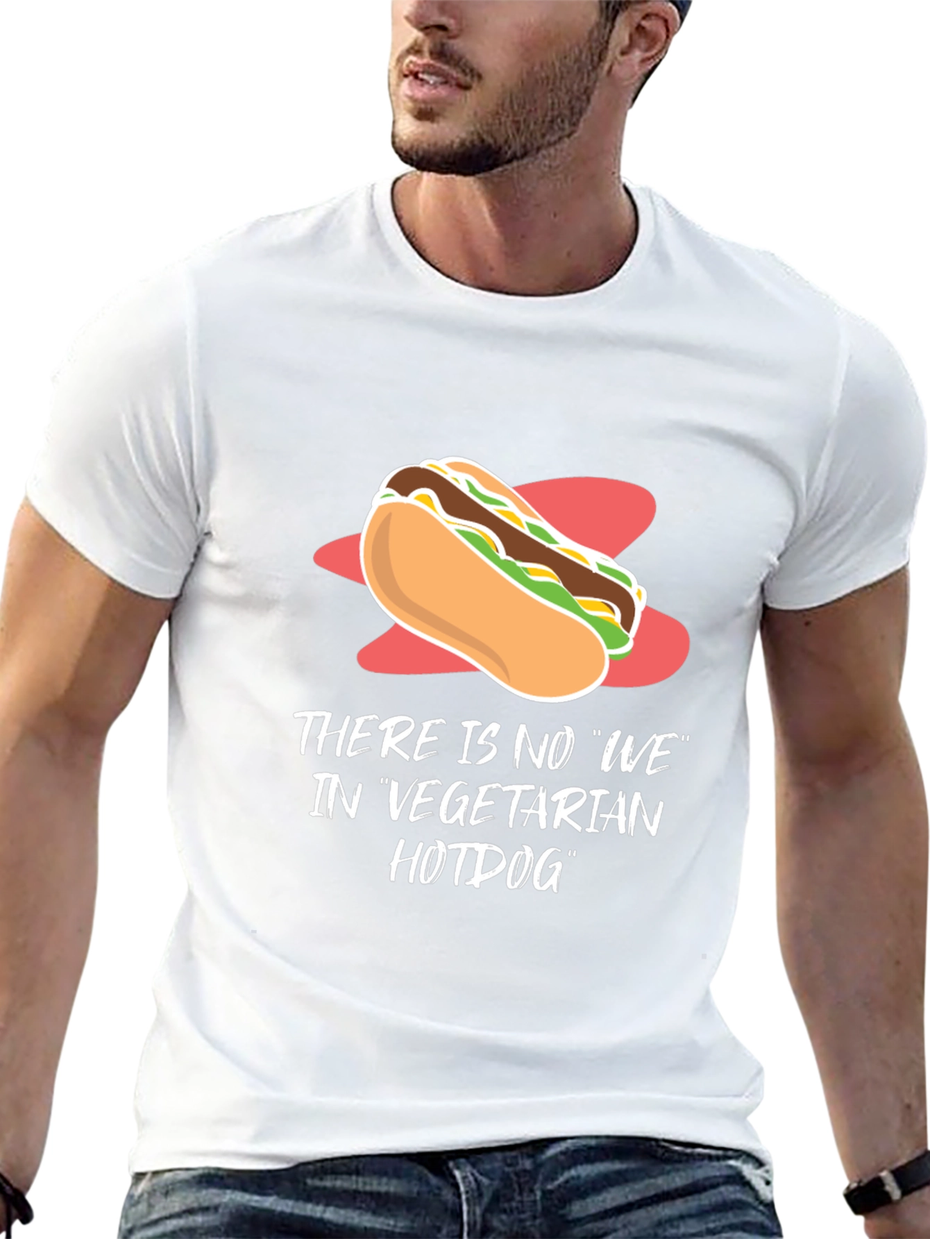 Vegetarian Hotdog T-Shirt - Funny Vegan Tee