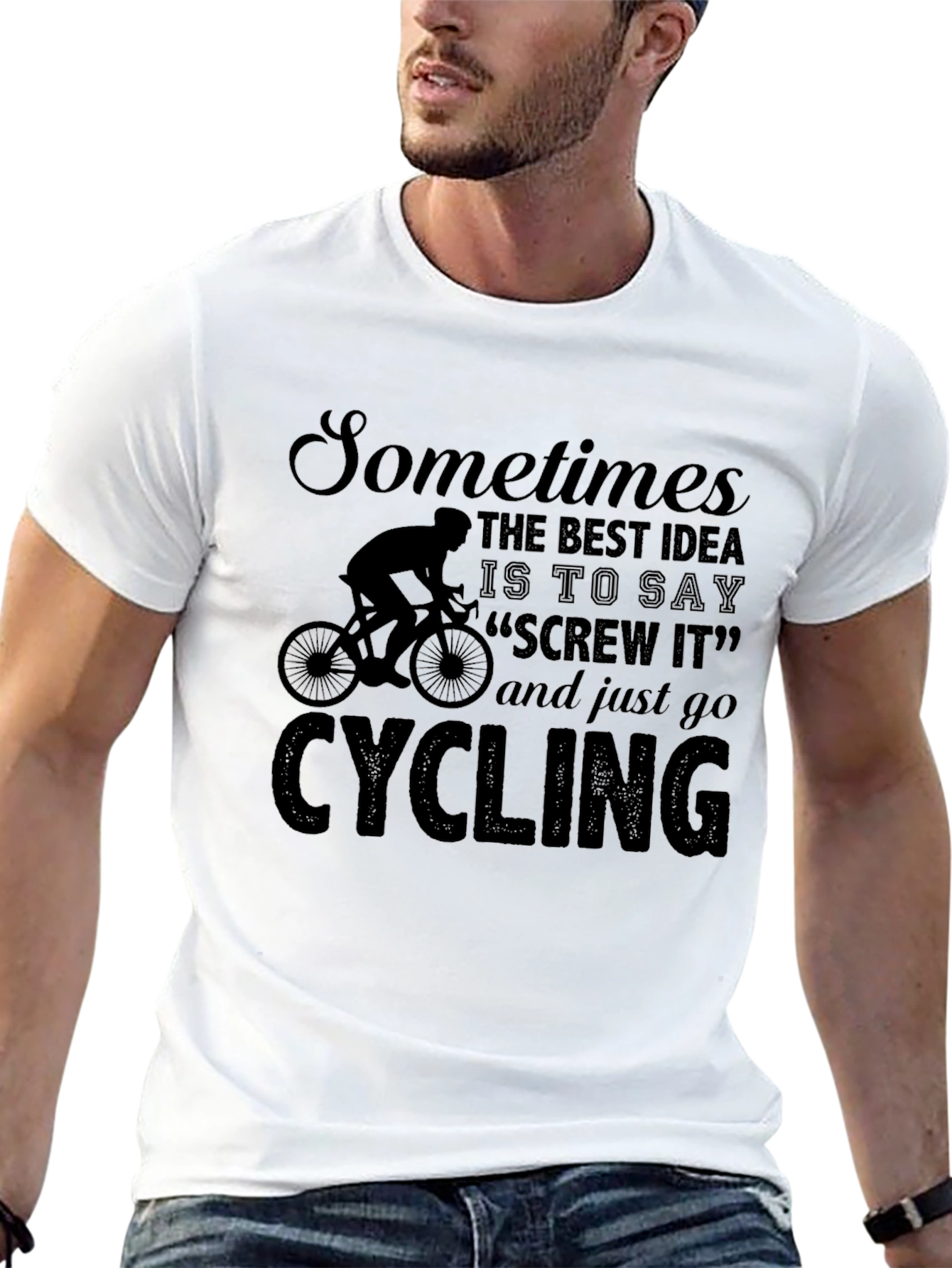Sometimes Cycling T-Shirt Funny Cyclist Tee