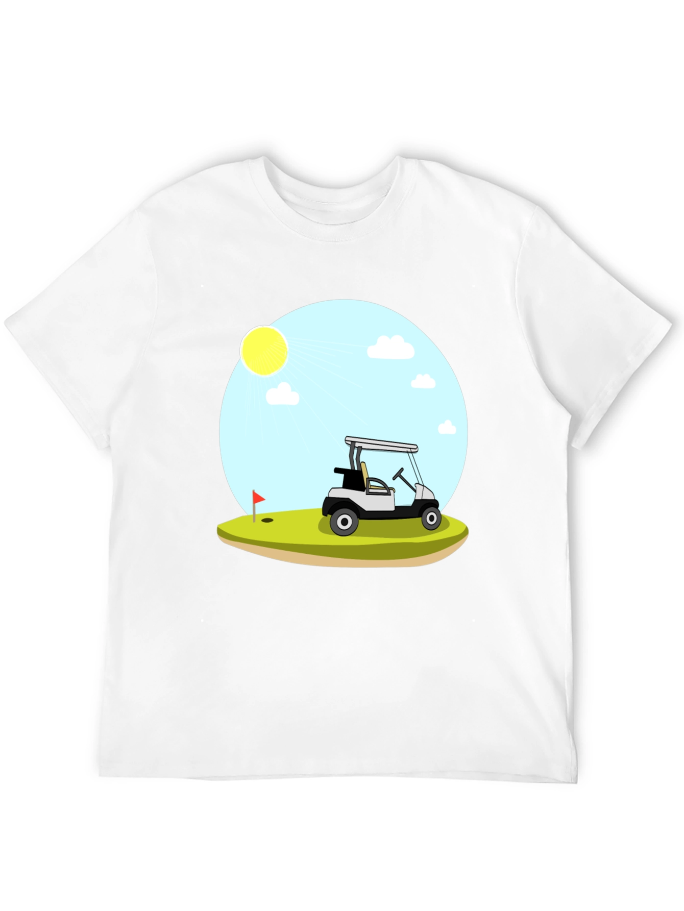 Golf Cart Scene Graphic T-Shirt