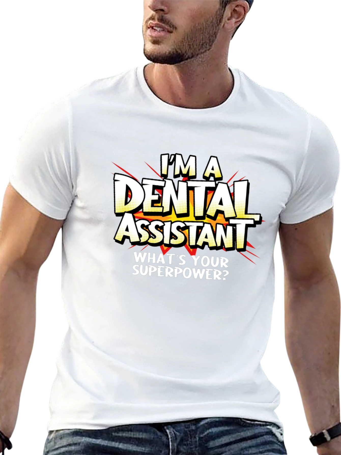 Dental Assistant Superpower T-Shirt - Black Graphic Tee