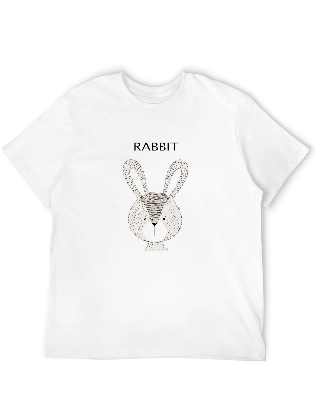 Rabbit Graphic Tee - Stylish Black Cotton T-Shirt