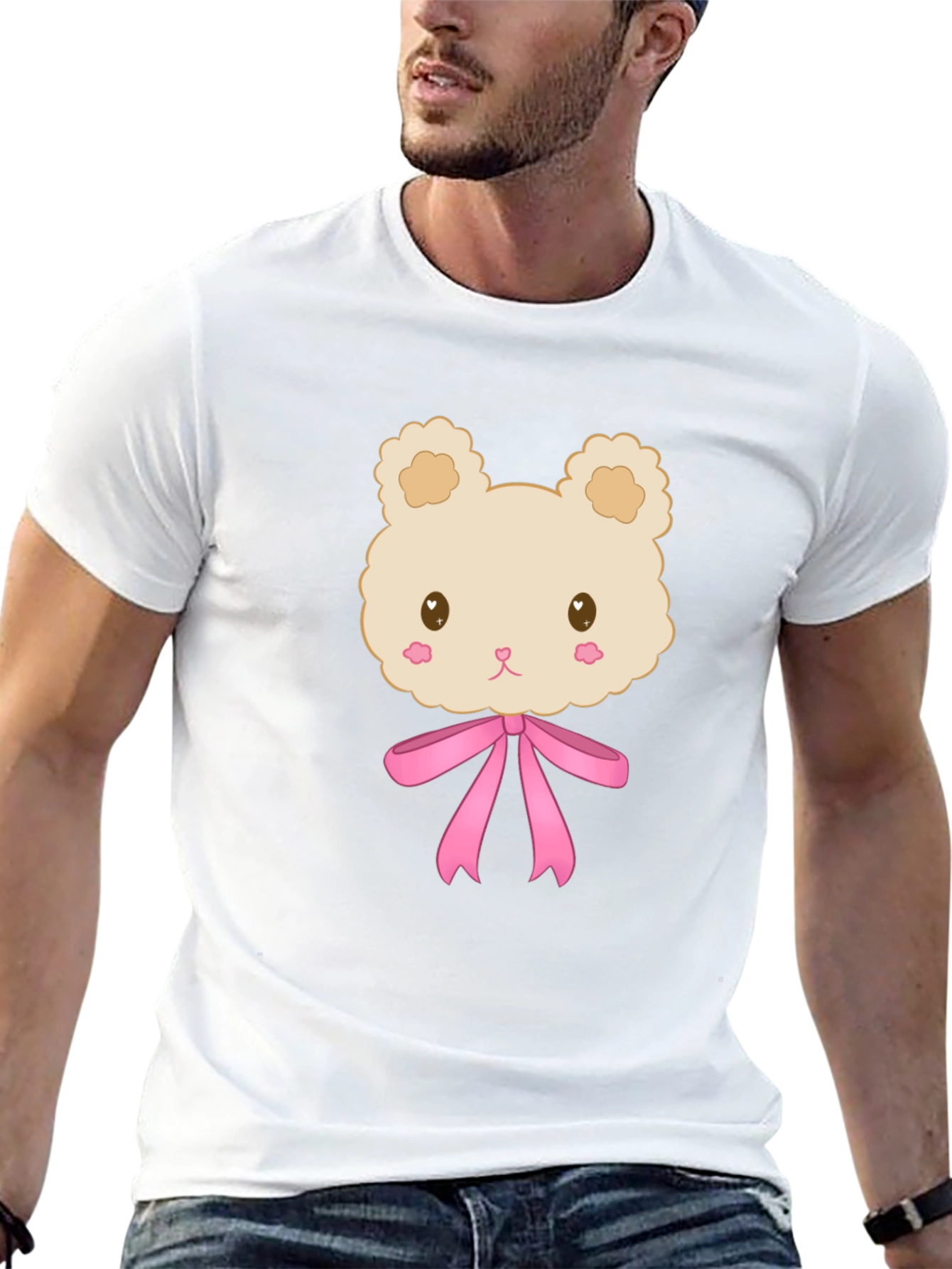 Cute Cartoon Teddy Bear T-Shirt - Black