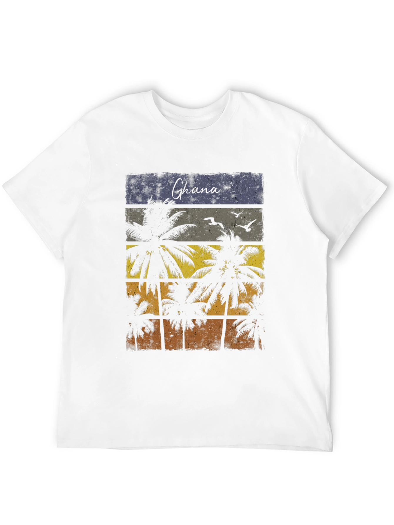 Ghana Palm Tree T-Shirt - Retro Beach Design