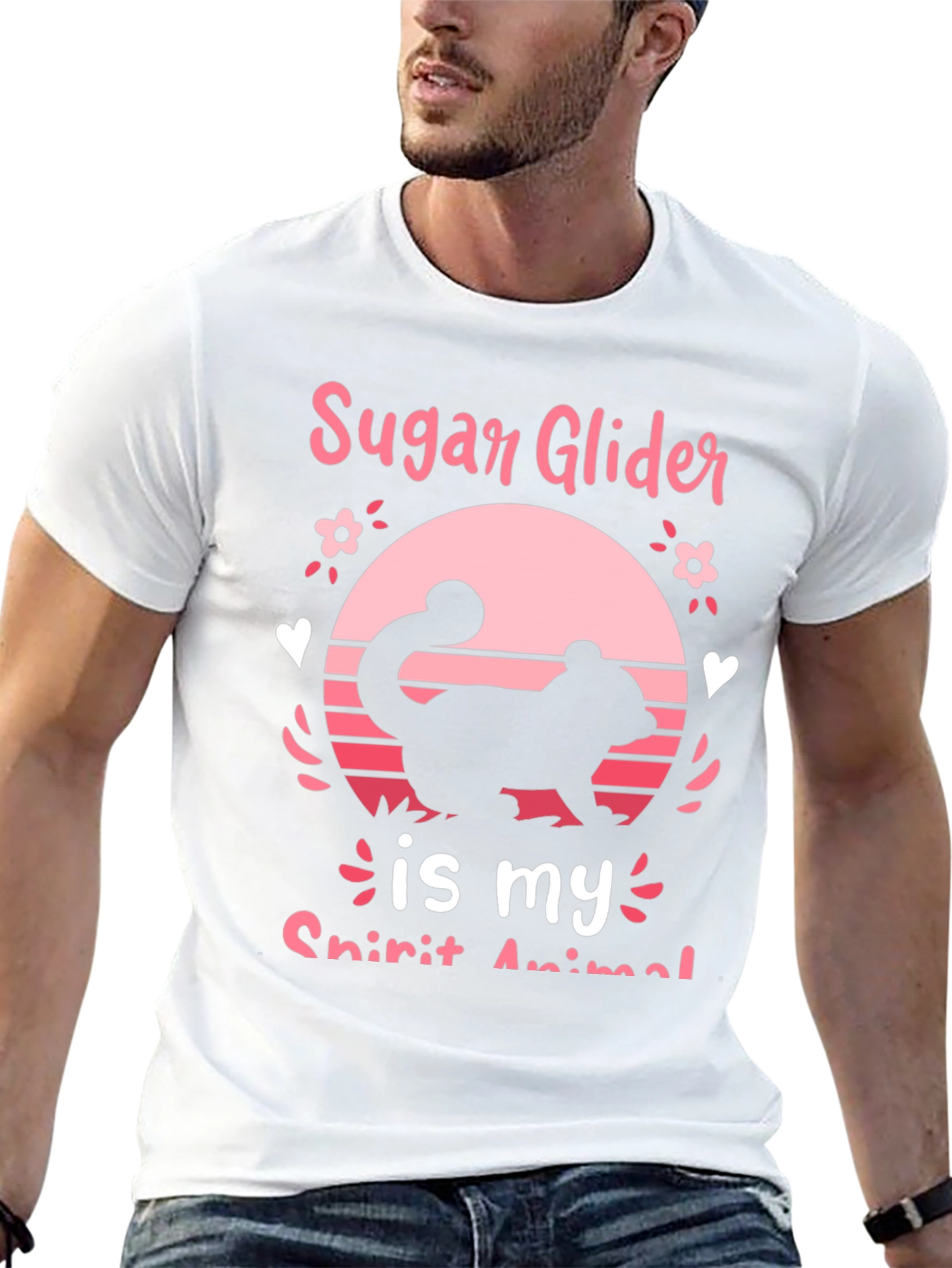 Sugar Glider Spirit Animal Black Graphic Tee