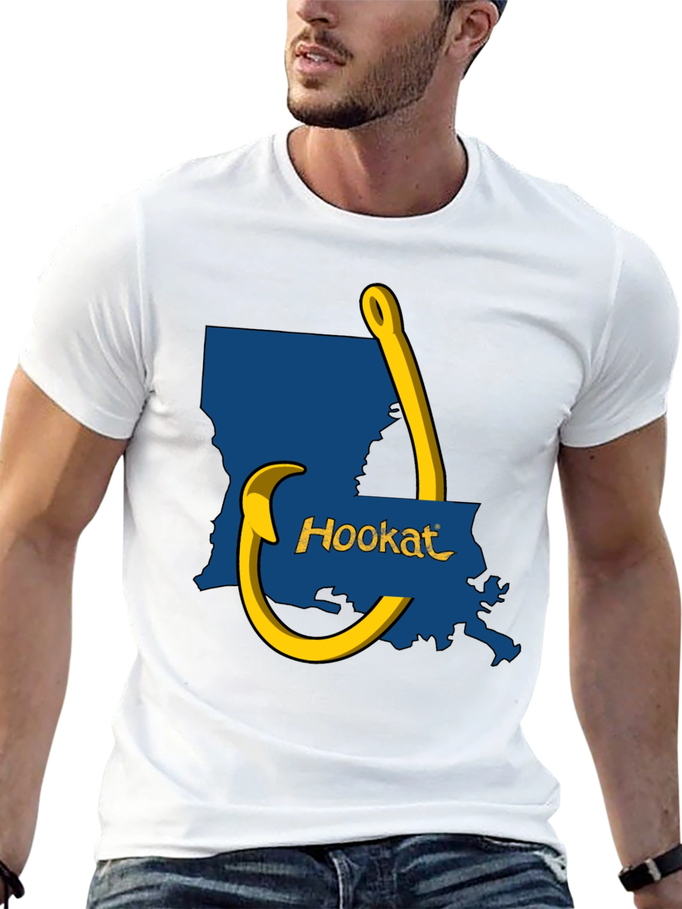 Hookat Louisiana Graphic Tee - Black Cotton T-Shirt