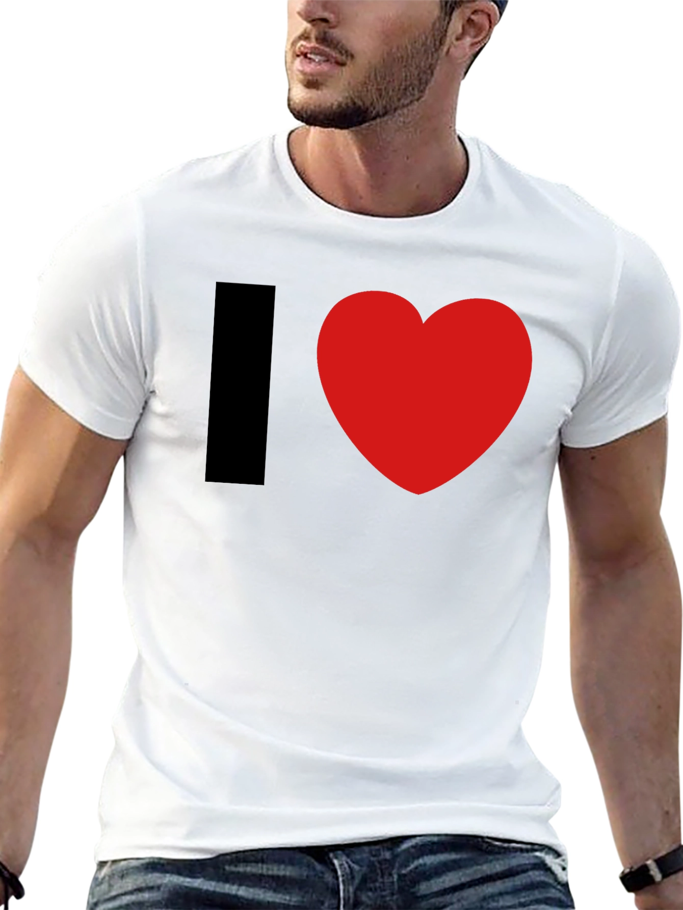 I Heart Graphic Tee - Black Cotton Blend T-Shirt