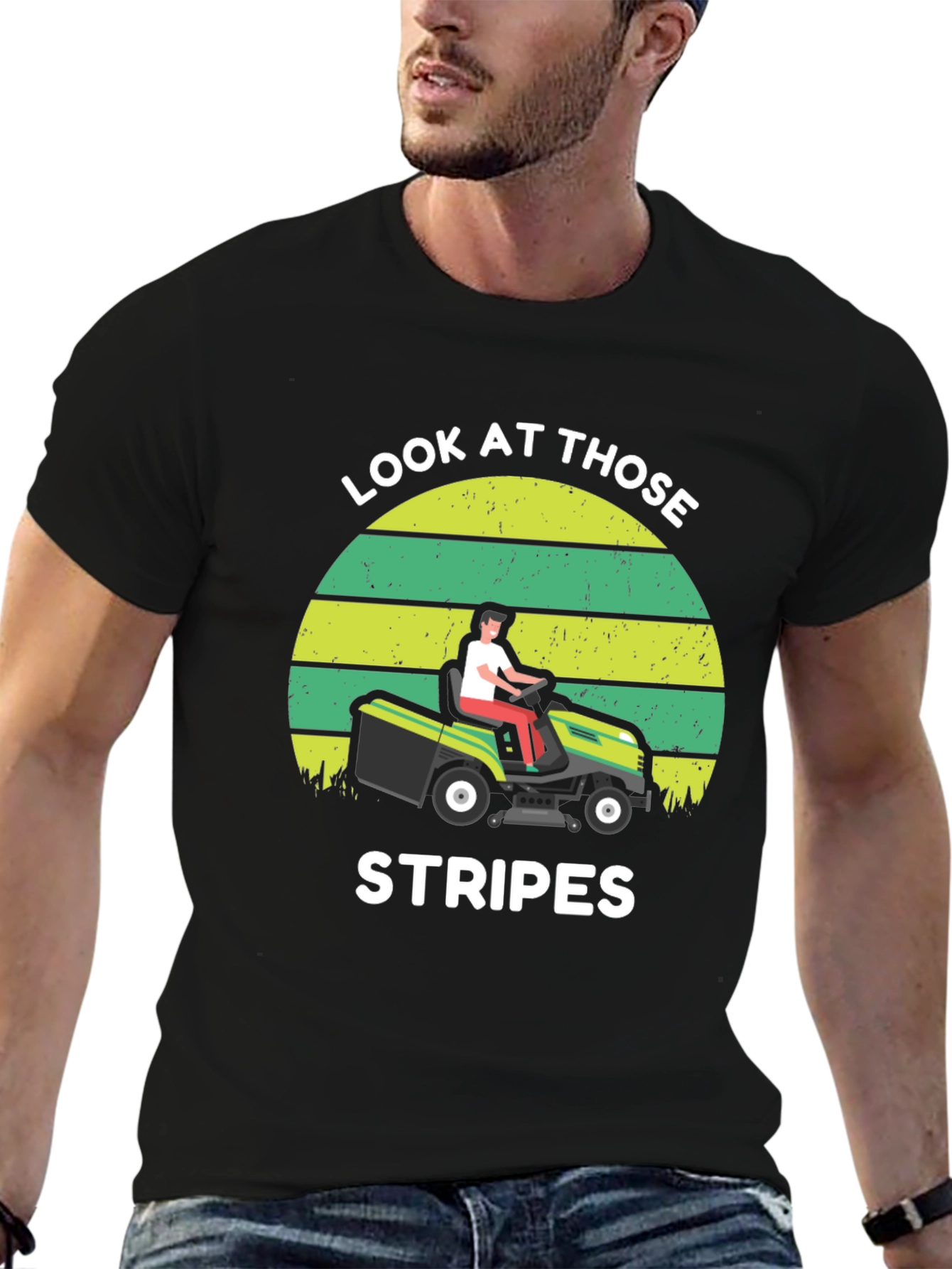 Look At Those Stripes Lawn Mower Graphic T-Shirt