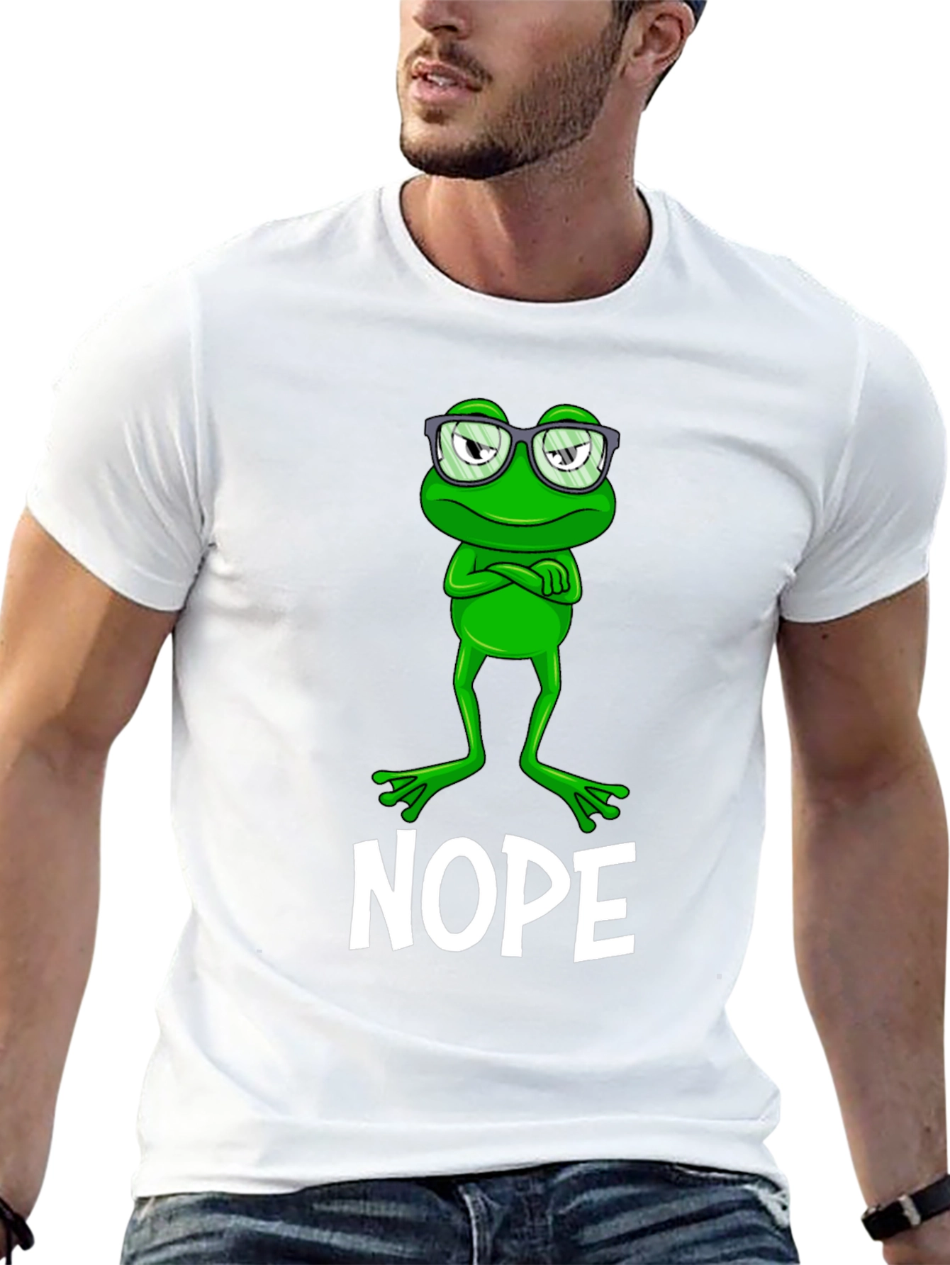 Nope Frog Graphic Tee - Funny Sarcastic T-Shirt