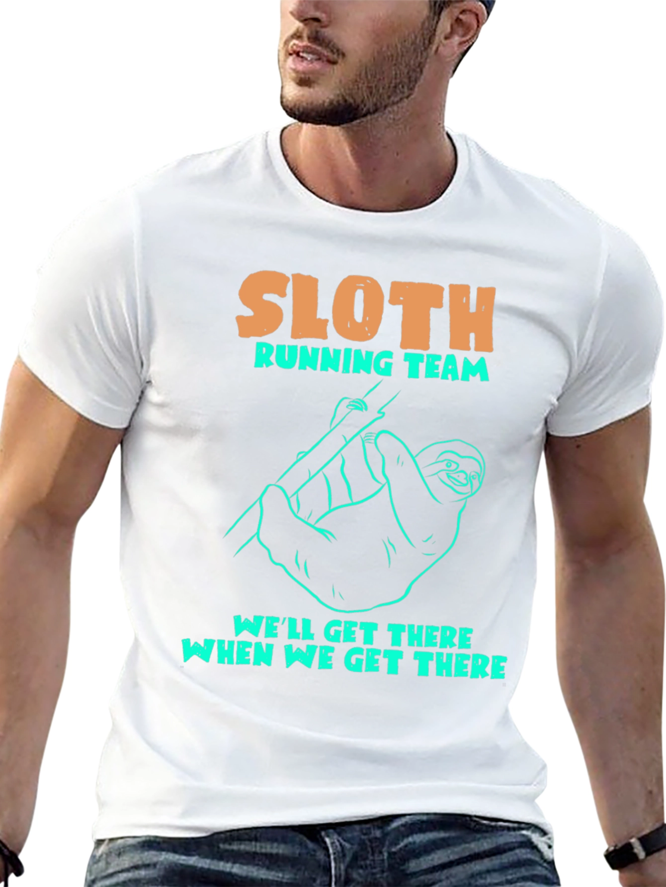 Sloth Running Team T-Shirt Funny Graphic Tee