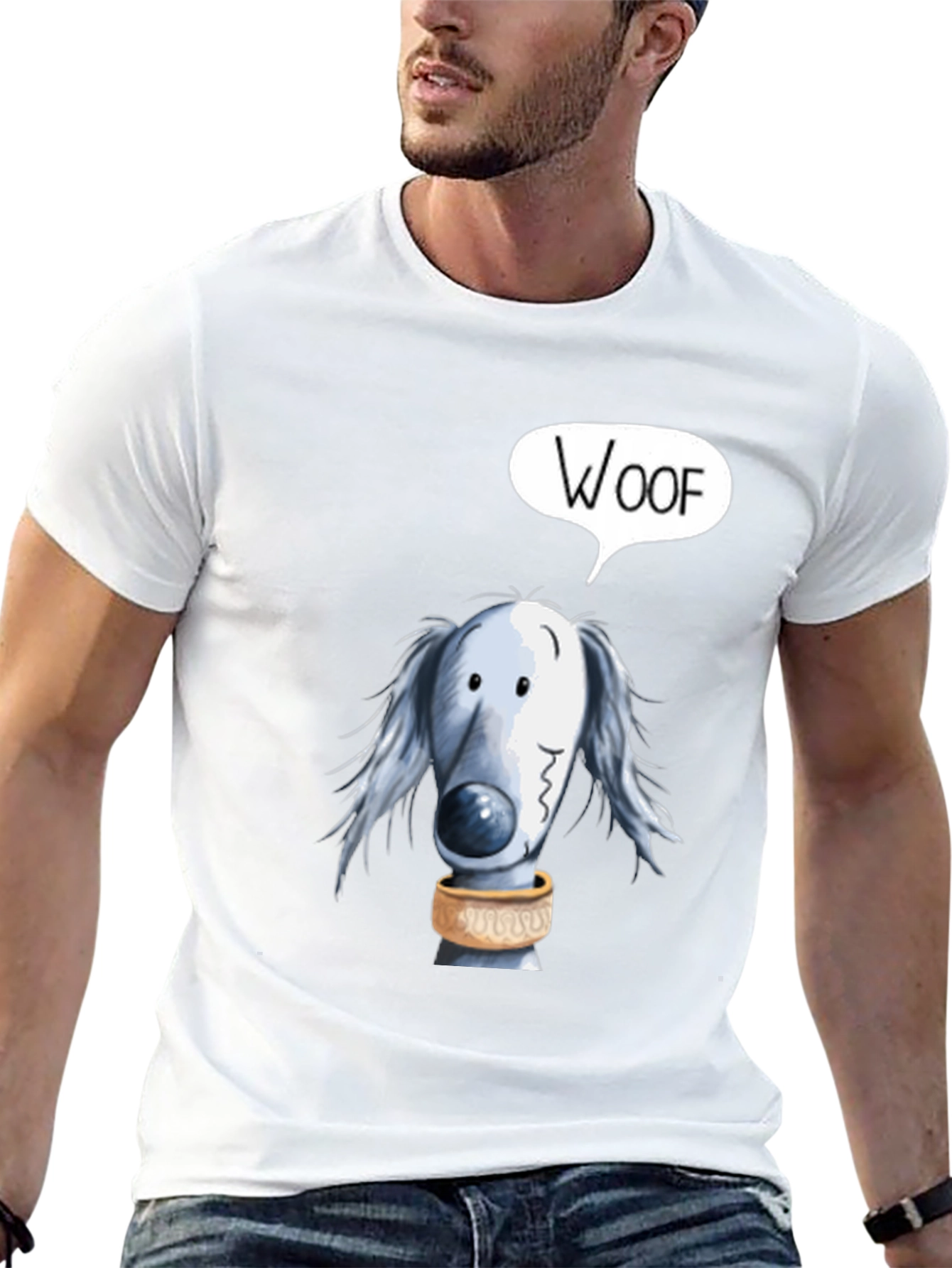 Woof Dog Graphic Tee - Soft Cotton Black T-Shirt
