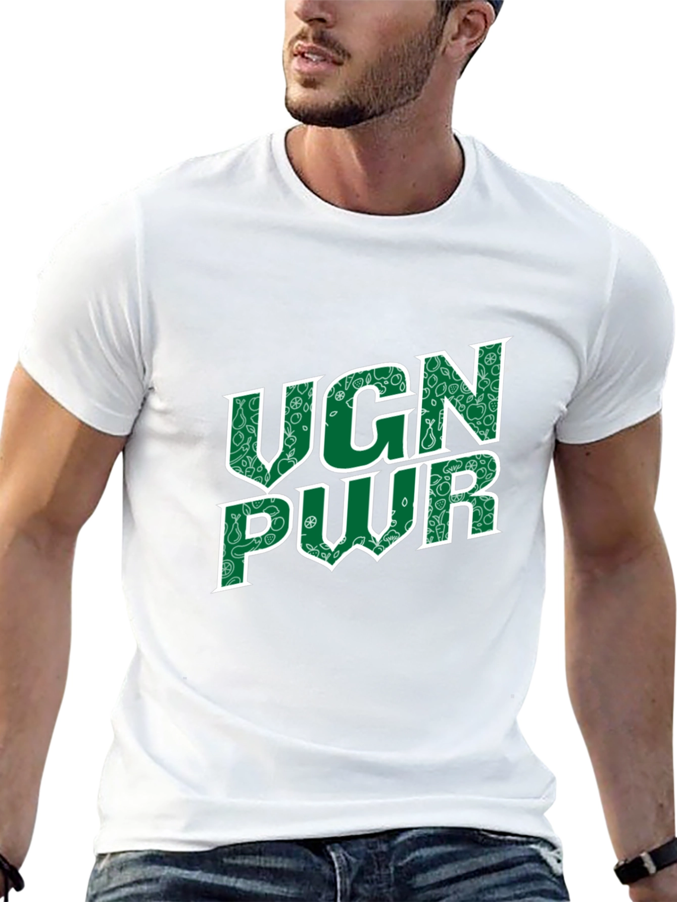 Vegan Power Black T-Shirt - UGN PWR Design