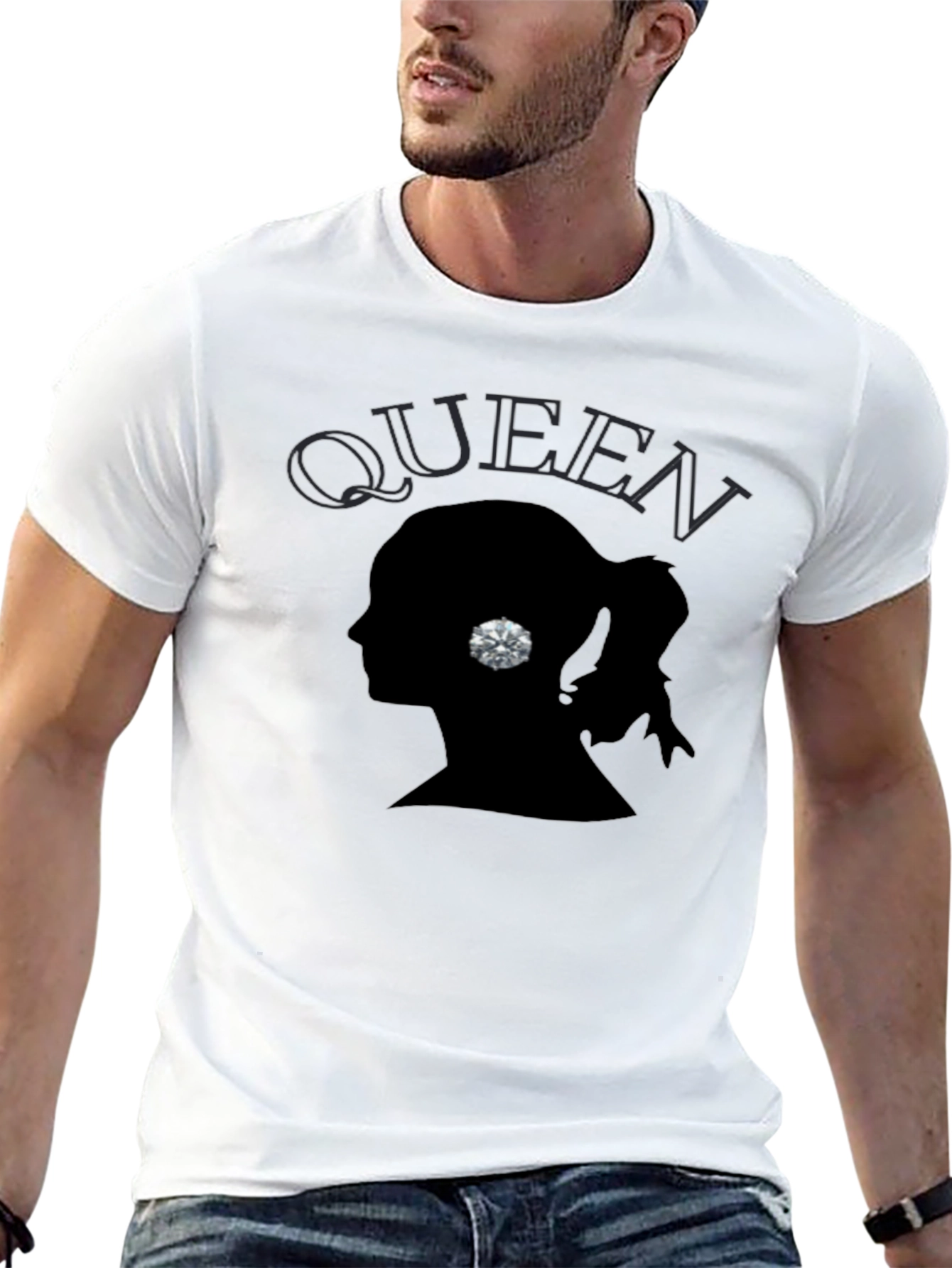 Queen Silhouette Graphic Print Mens T-Shirt