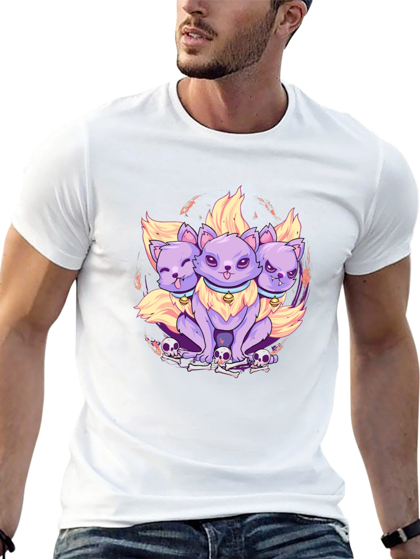 Three-Headed Cerberus Cat T-Shirt