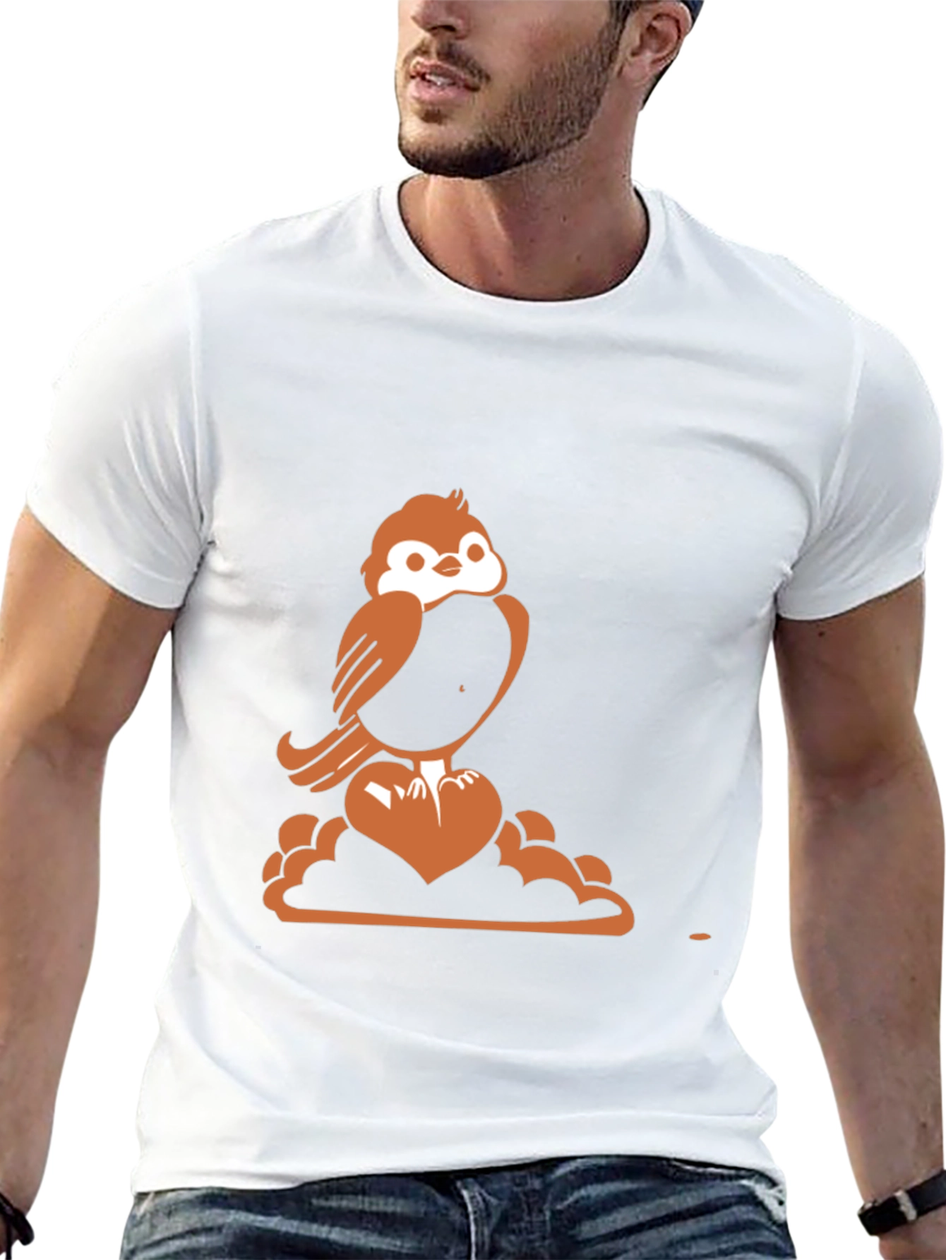 Sparrow Heart Graphic Tee - Stylish Comfort