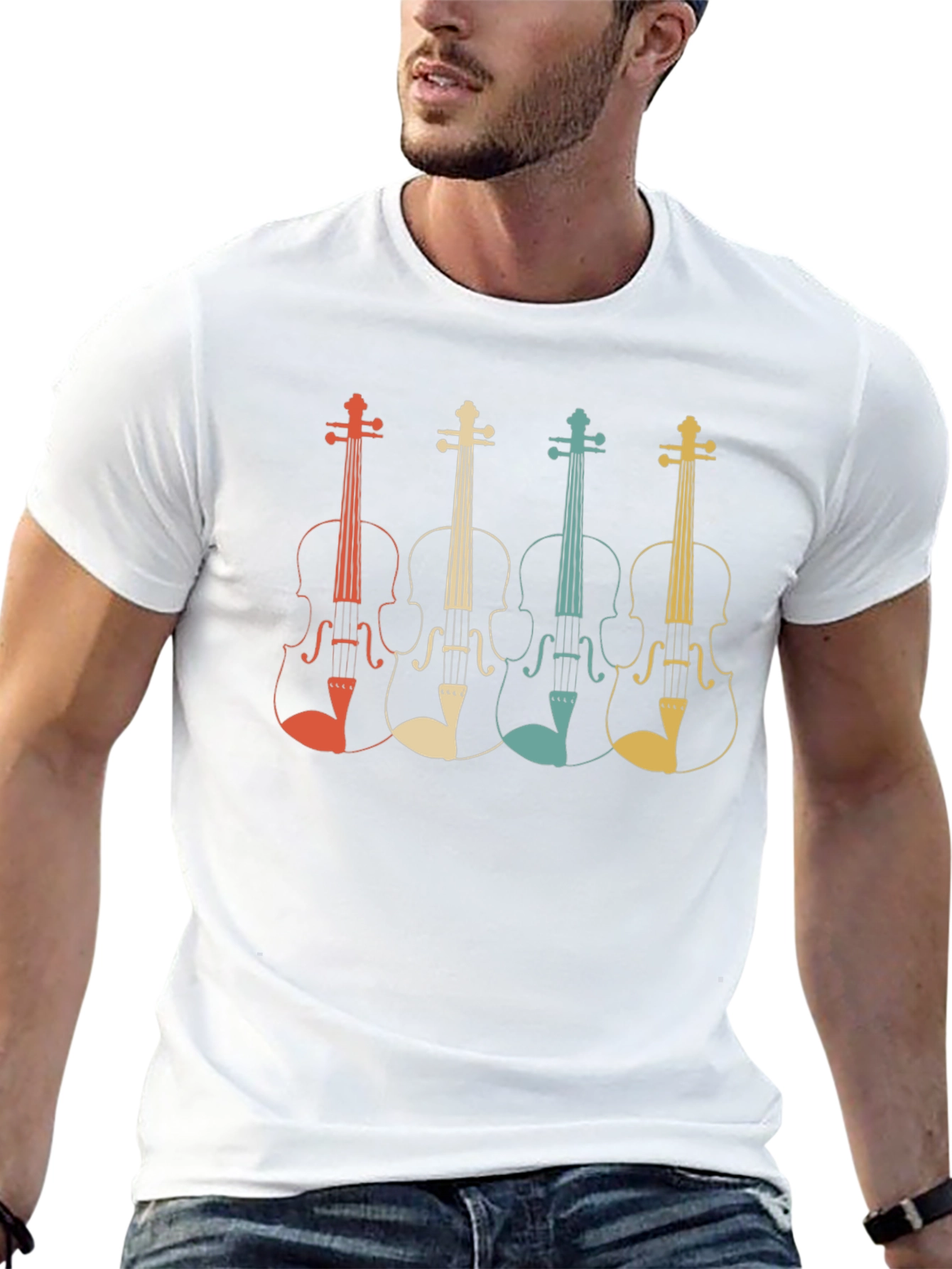 Retro Violin T-Shirt - Music Lover Tee